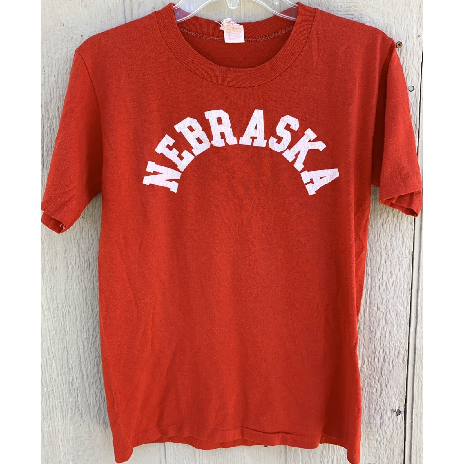 Vintage VINTAGE Nebraska Shirt M 38-40 Made In USA Single Stitch Red Men Graphic Tee 1970s Sportswear/Beach XS-? Size US M / EU 48-50 / 2 - 3 Thumbnail