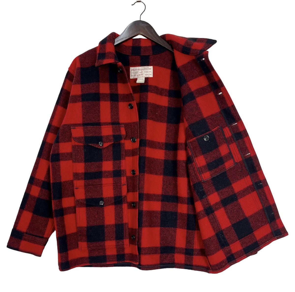 Filson 90s Vintage Filson Makinaw Cruiser Plaid Wool Jacket US 42 Size US L / EU 52-54 / 3 - 3 Thumbnail