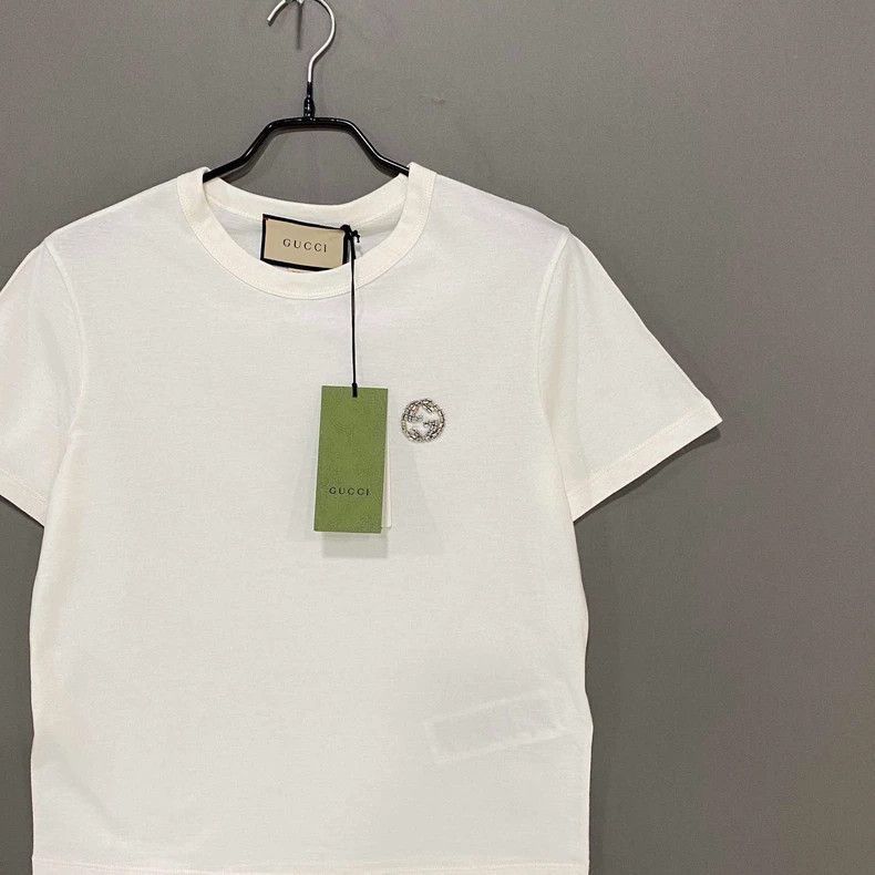 Gucci White Short Sleeve Logo TShirt by Gucci-2505 Size L / US 10 / IT 46 - 2 Thumbnail