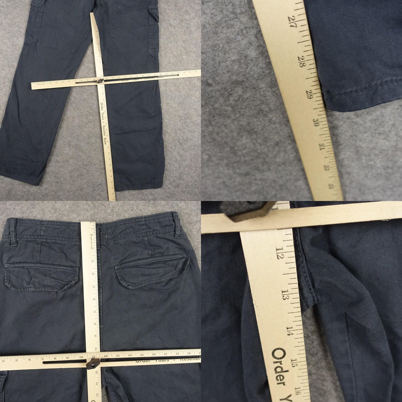 Zara Zara Cargo Pants Womens 6 Gray Cotton Twill Cargo Pockets Straight Leg Casual Size 28" / US 6 / IT 42 - 8 Thumbnail