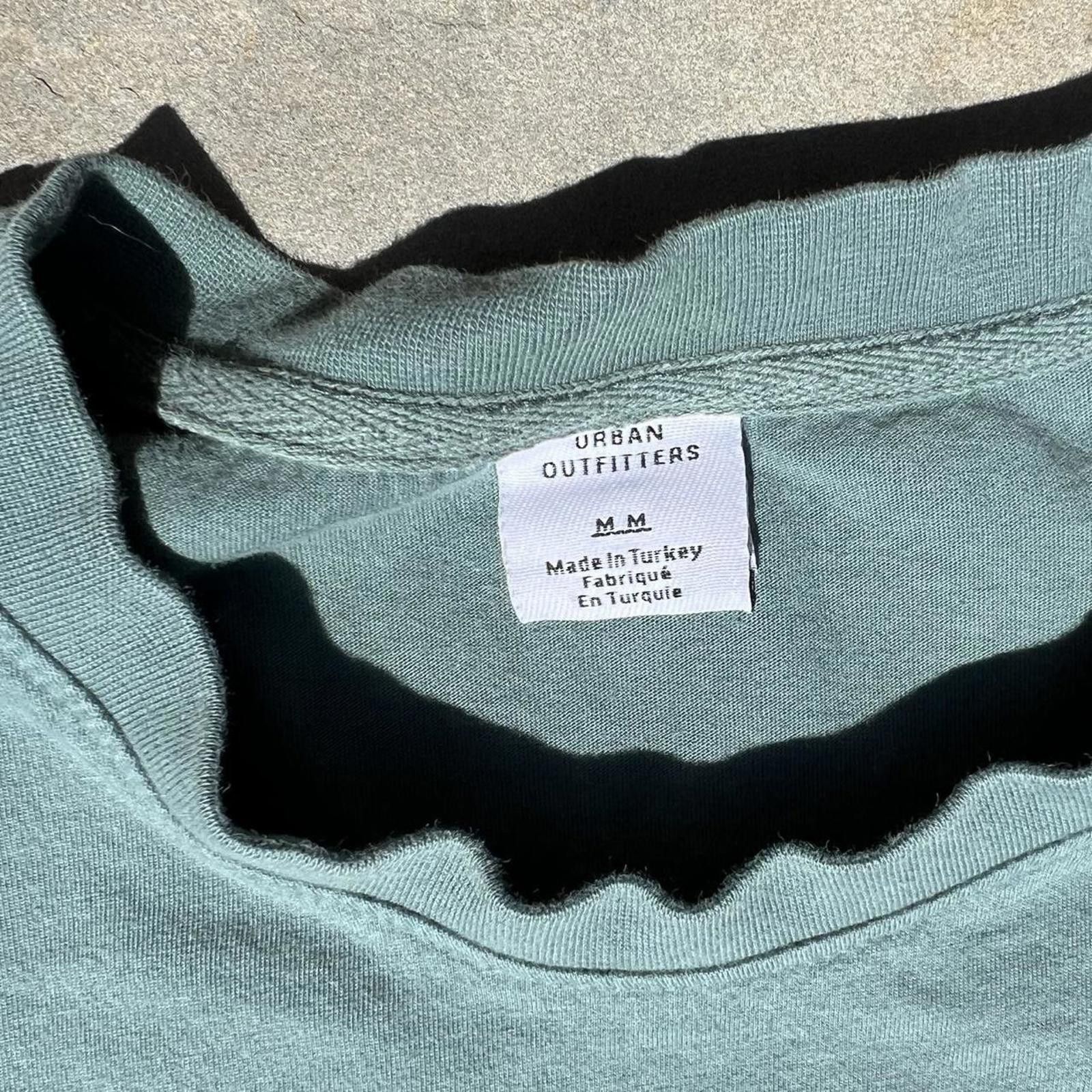 Urban Outfitters Pale Teal Stripe Taping T-shirt Size US M / EU 48-50 / 2 - 3 Thumbnail