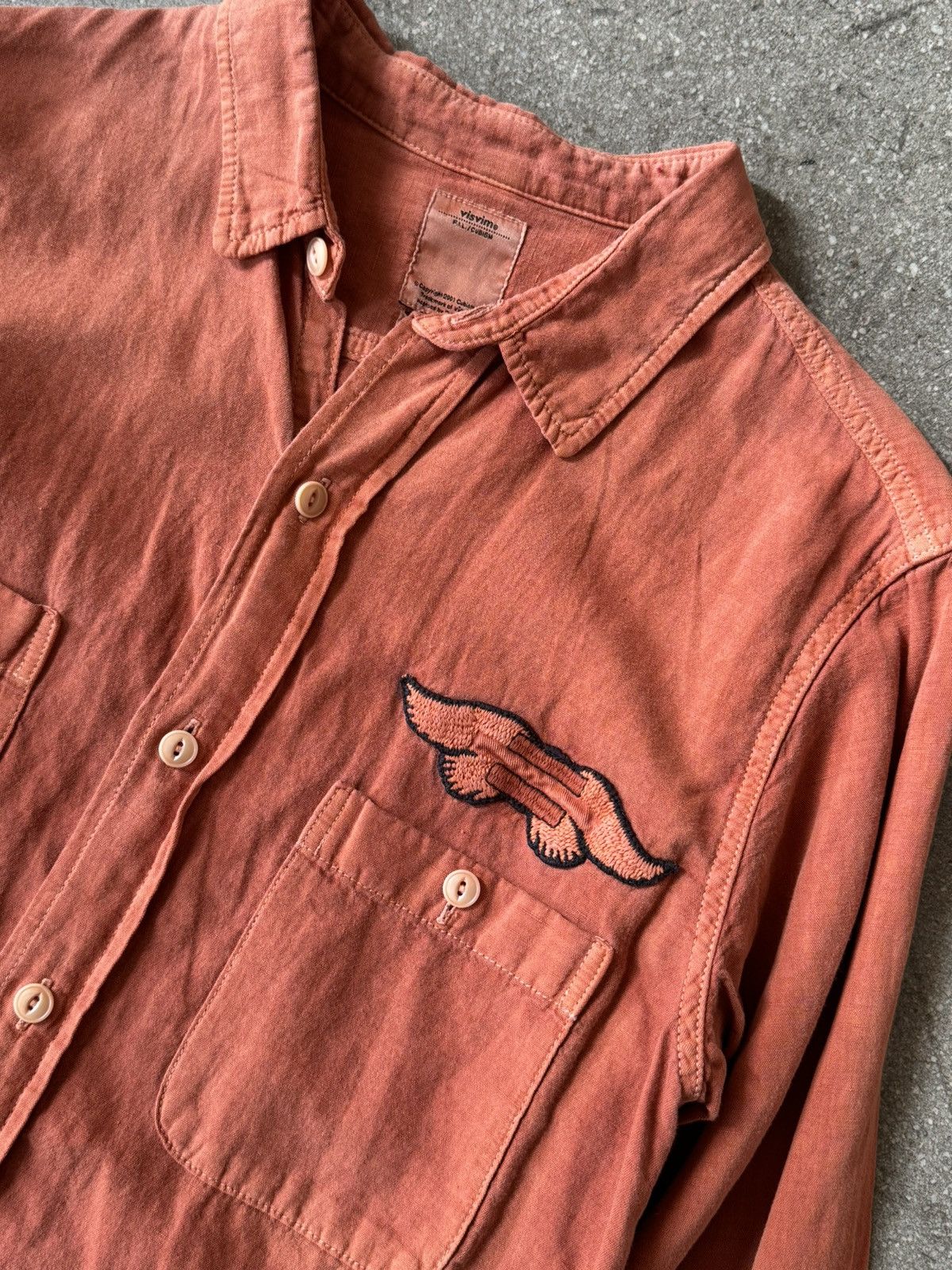 Visvim Visvim Linen Rust Mud Color Garment Dyed Work Shirt Size US M / EU 48-50 / 2 - 2 Thumbnail