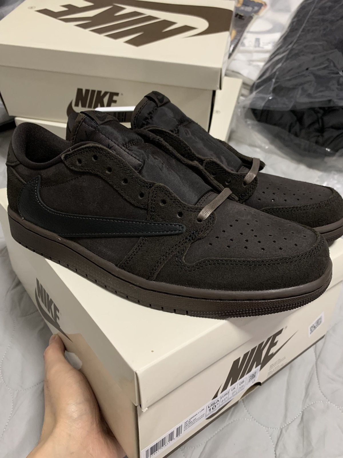 Jordan Brand Jordan 1 Travis Scott Vetvet Brown Retro Low TS Size US 10.5 / EU 43-44 - 1 Thumbnail