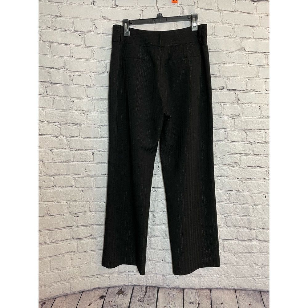 Chicos Chico's Black Metallic Stripe Elegant Damon Pants Size 2 US Size 36" / US 14 / IT 50 - 2 Thumbnail
