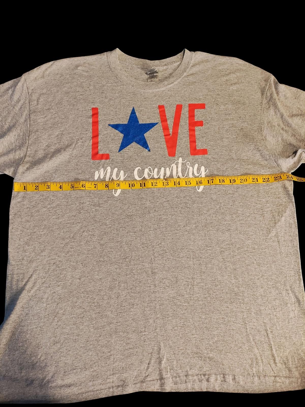 Unknown London Gray 'Love My Country' Graphic T-Shirt Size M / US 6-8 / IT 42-44 - 2 Thumbnail
