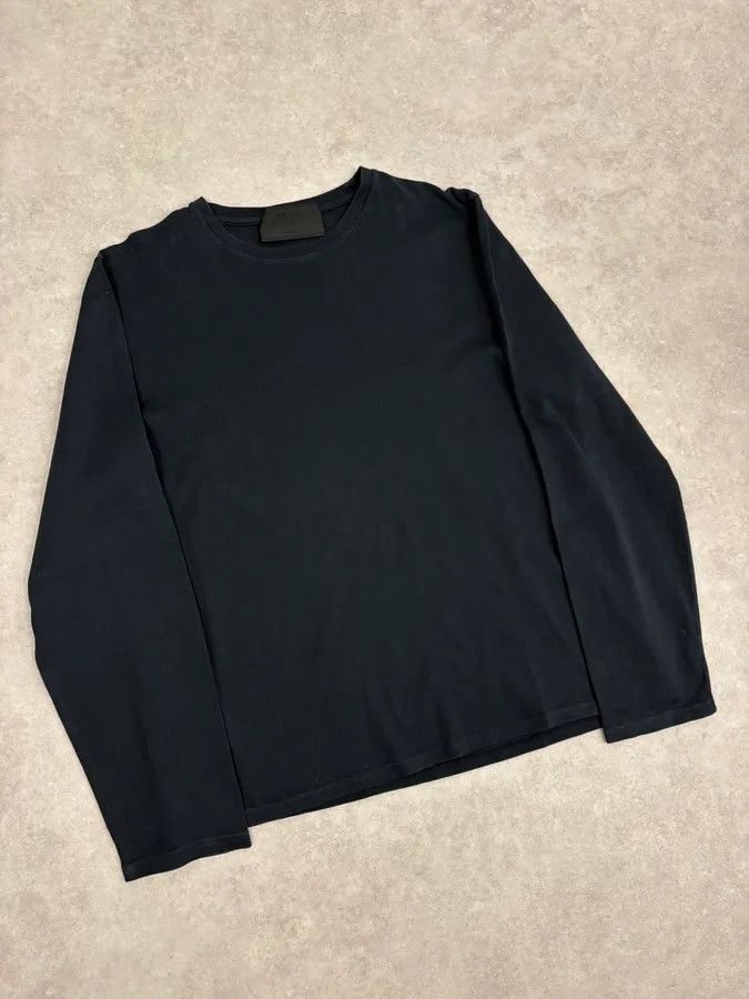 Prada 2000s Prada Black Minimalist Longsleeve T-Shirt Size US S / EU 44-46 / 1 - 4 Thumbnail