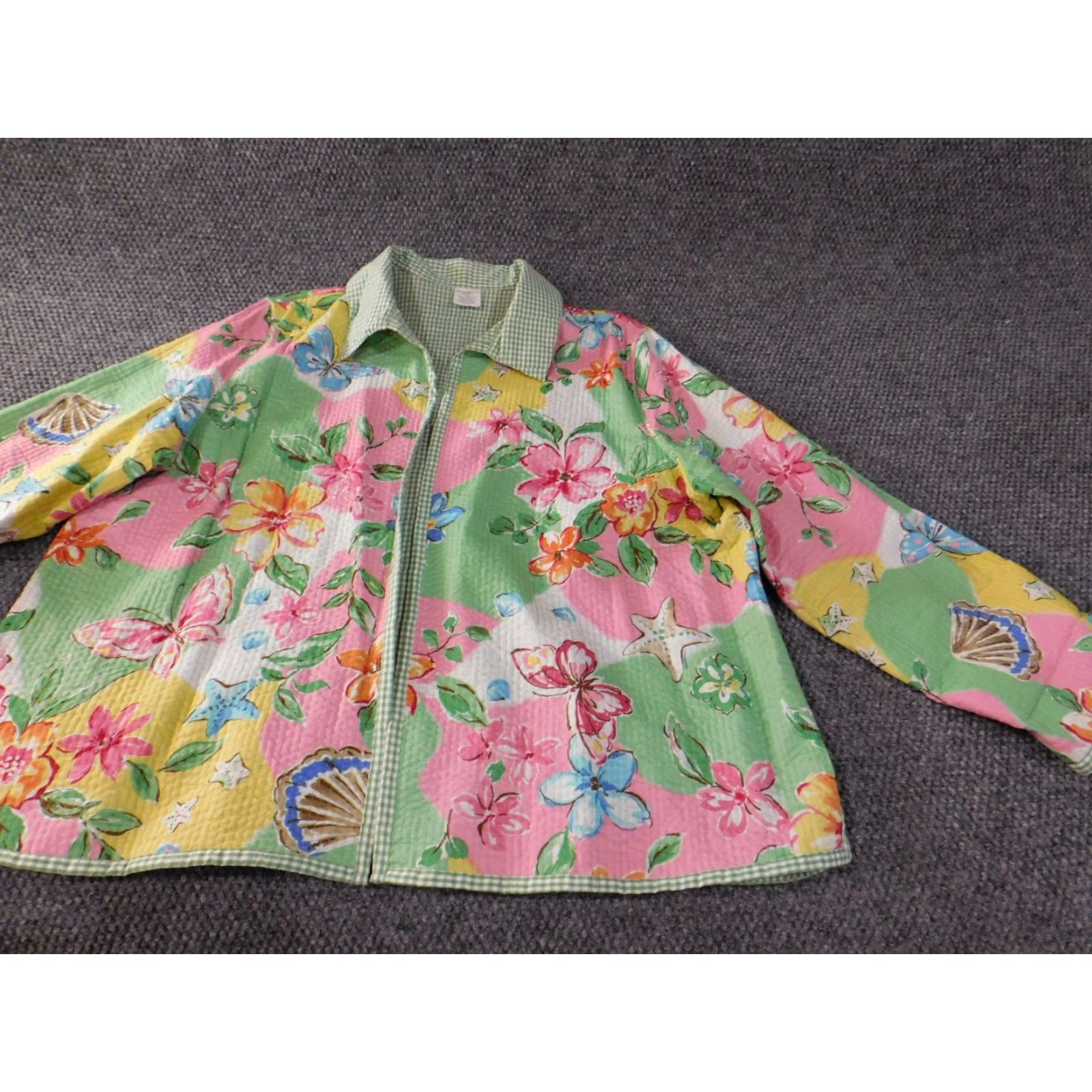 Vintage **Alfred Dunner Green Floral Women's Plus Size Casual Jacket** User: Alfred Dunner Green Floral Women's Plus Size Casual Jacket Size 3XL / US 20-22 - 4 Thumbnail