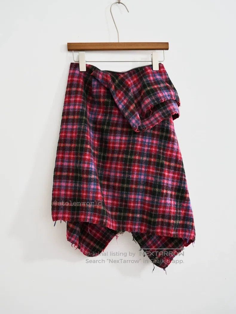 Comme des Garcons Comme Des Garcons size F Asymmetrical zipper plaid skirt Size 23" - 4 Thumbnail