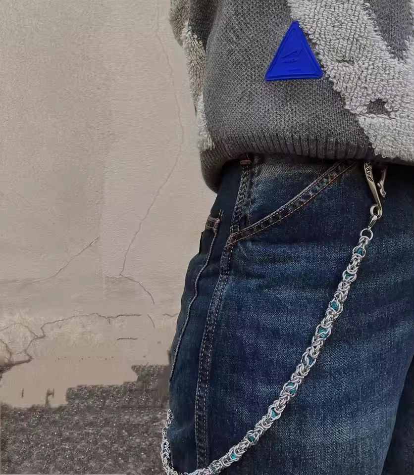 Jean Snake Bone Clamp Blue Beads Pants Chain Size ONE SIZE - 1 Thumbnail
