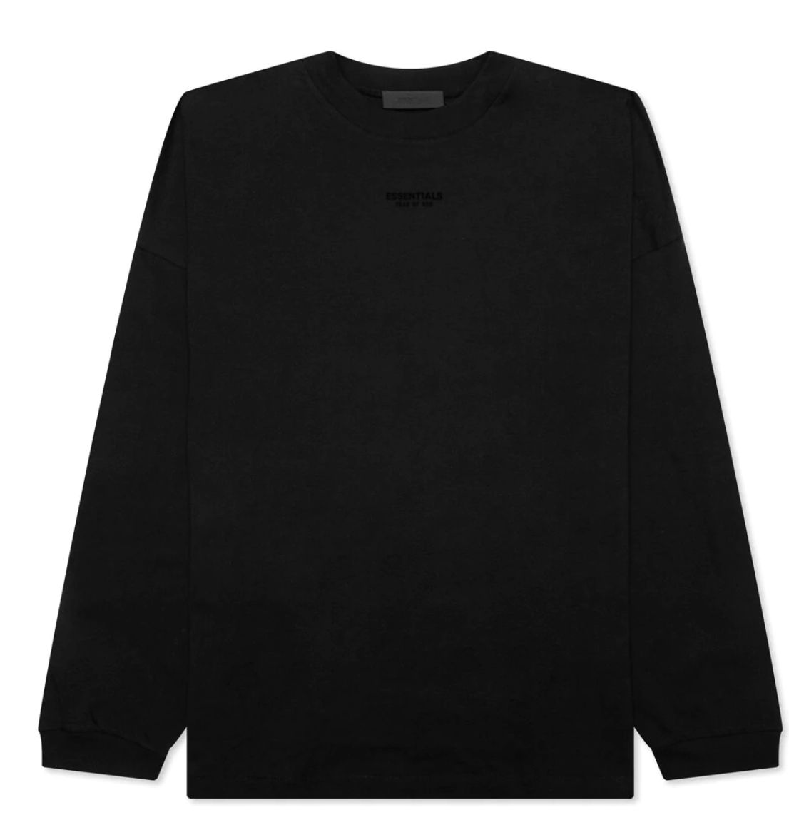 国内発送☆FEAR OF GOD☆LONGSLEEVE T-SHIRT/JET BLACK Fear of God Essentials Jet Black Long Sleeve T-Shirt | PacSun