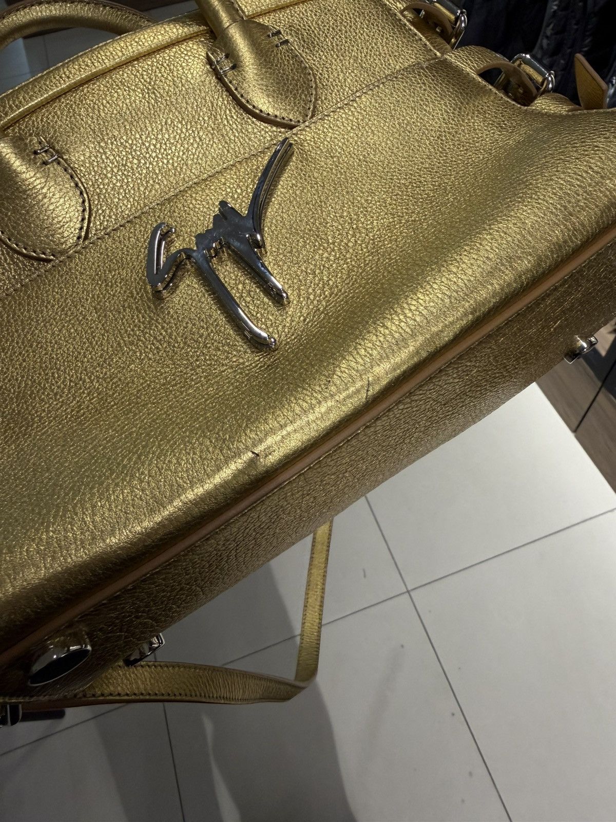 Giuseppe Zanotti Giuseppe Zanotti Gold Metallic leather Top Handle Bag logo Size ONE SIZE - 17 Thumbnail