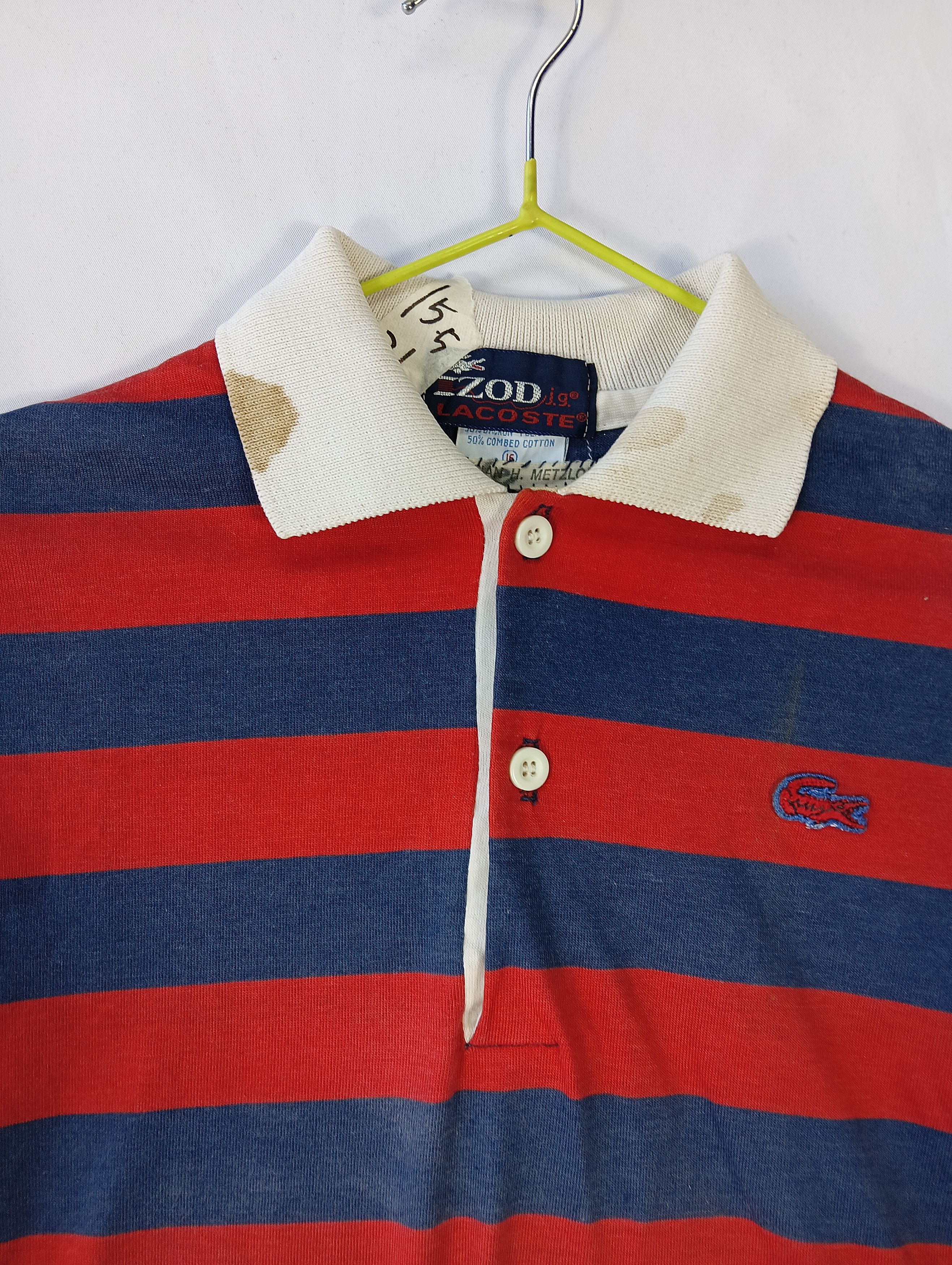 Lacoste × Vintage izod lacoste tee stripe vintage distressed single stich Size US XS / EU 42 / 0 - 2 Thumbnail