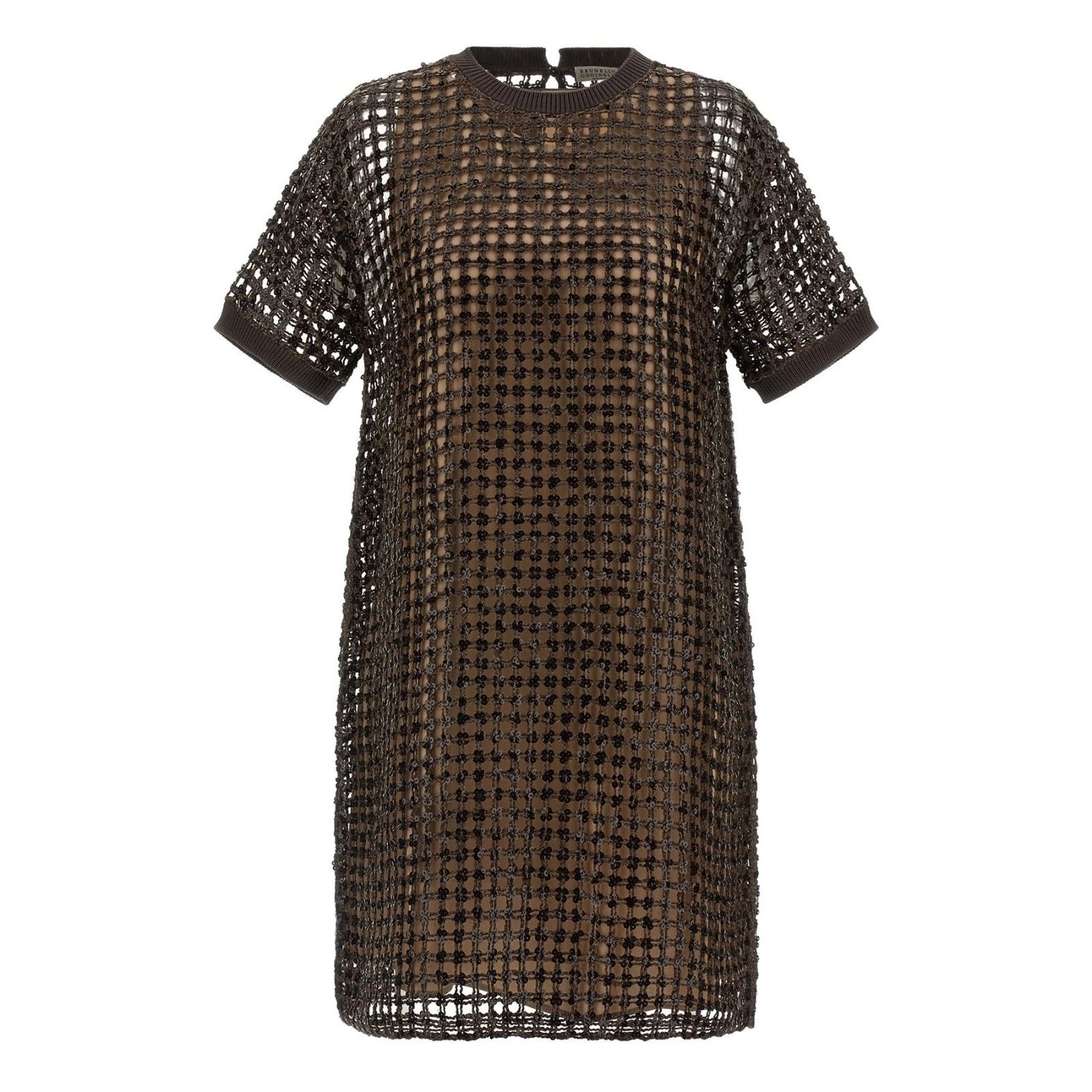 BRUNELLO CUCINELLI Brown Sequin Dress New & Authentic (Women
