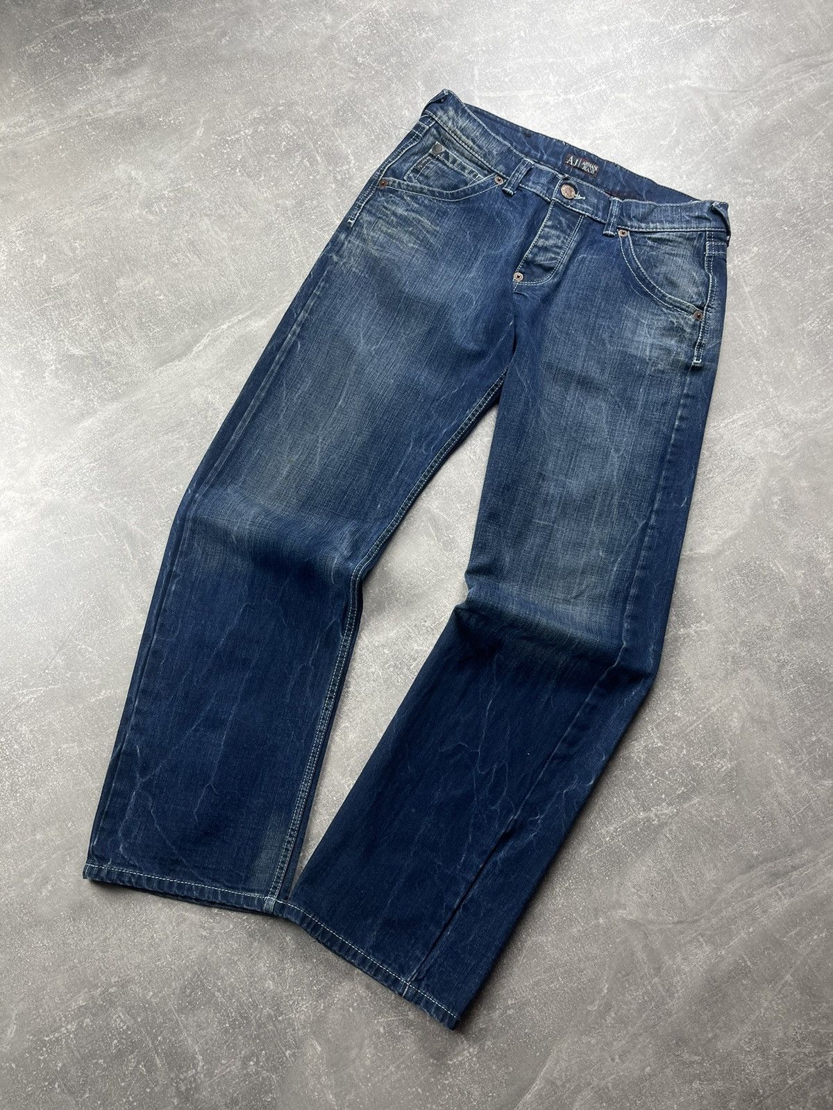 Armani Armani Jeans Vintage Indigo Blue Denim Zipper Pocket Jeans Size US 32 / EU 48 - 6 Thumbnail