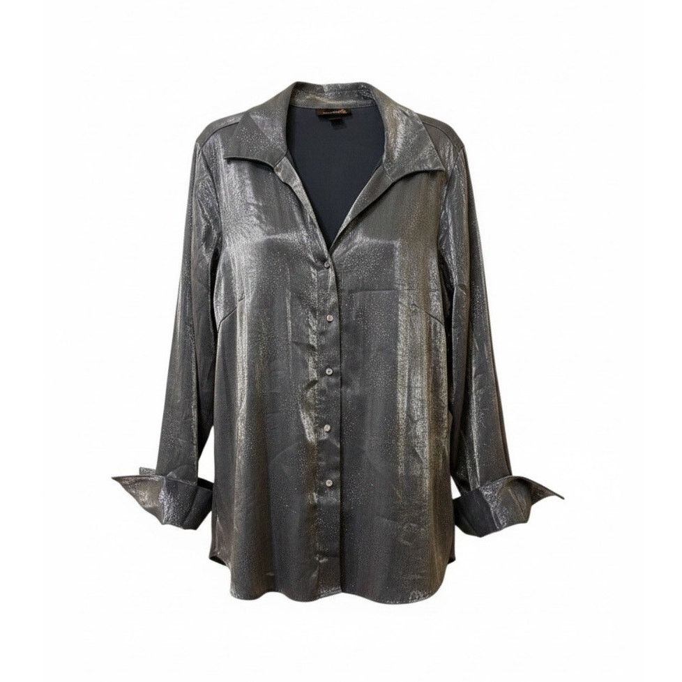 Other Ashley Stewart rhinestone metallic button down blouse Size 3XL / US 20-22 - 1 Thumbnail