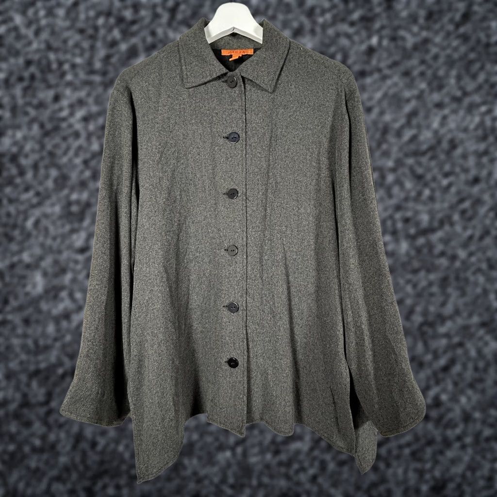 Vintage Harari Women's Button Down Collared Jacket Long Sleeve Grainy Black Size Small Size S / US 4 / IT 40 - 1 Thumbnail