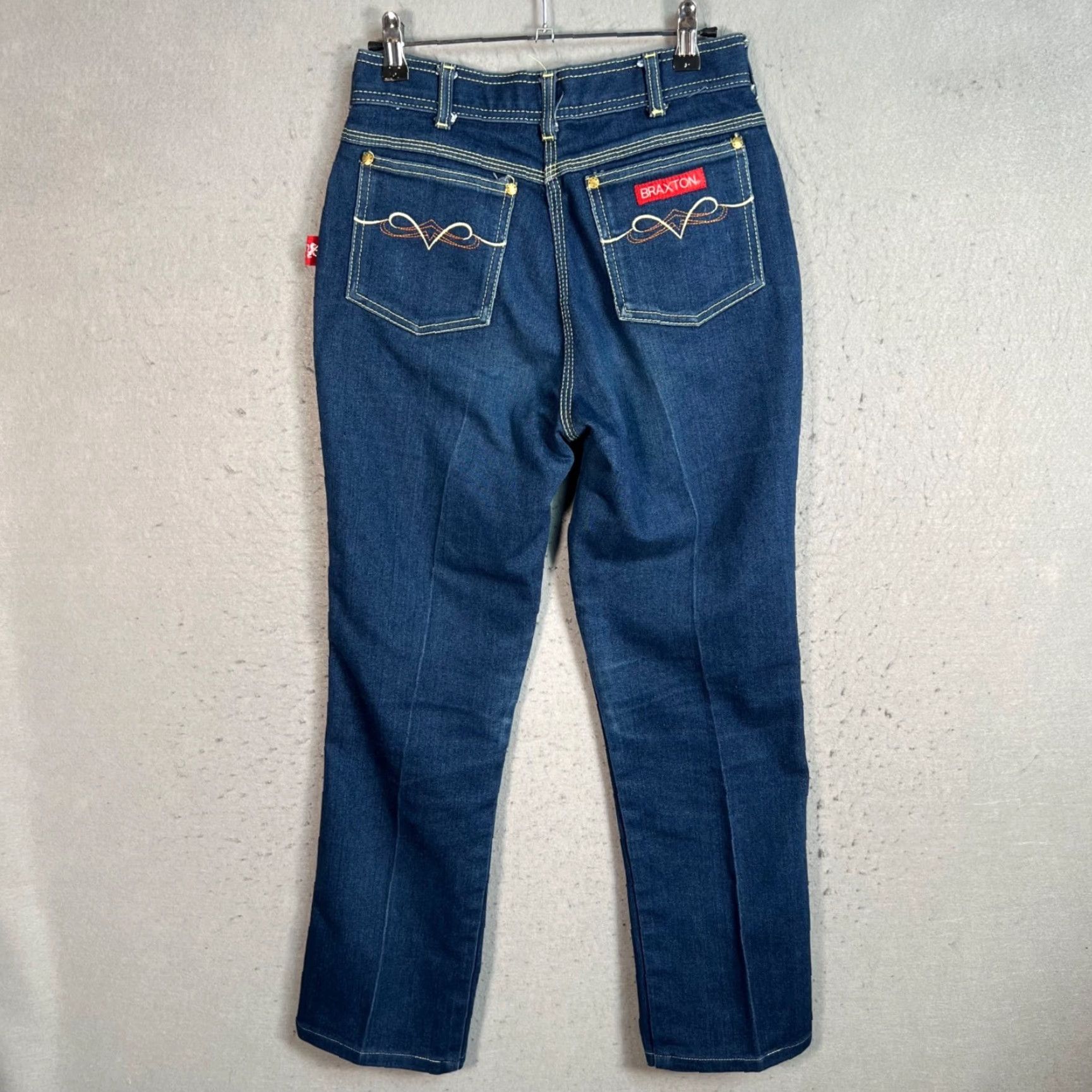 Denime Branton Stretch Jeans Womens Size 10 Dark Wash Denim Cowgirl Straight Leg Size 32" / US 10 / IT 46 - 2 Thumbnail