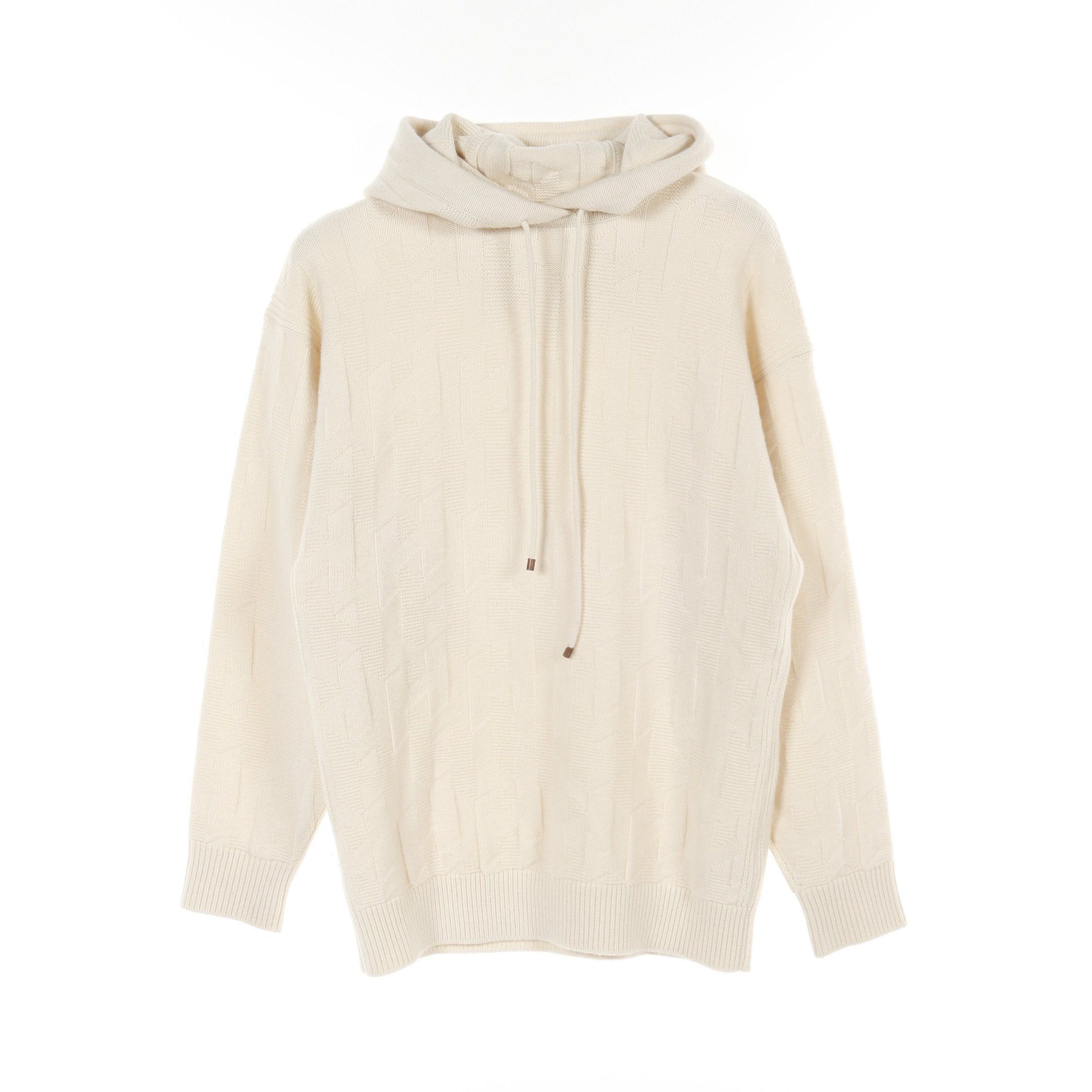 Hermes Hermes H Logo Pullover Hoodie All-Over Pattern Wool Ivory Size ONE SIZE - 1 Thumbnail