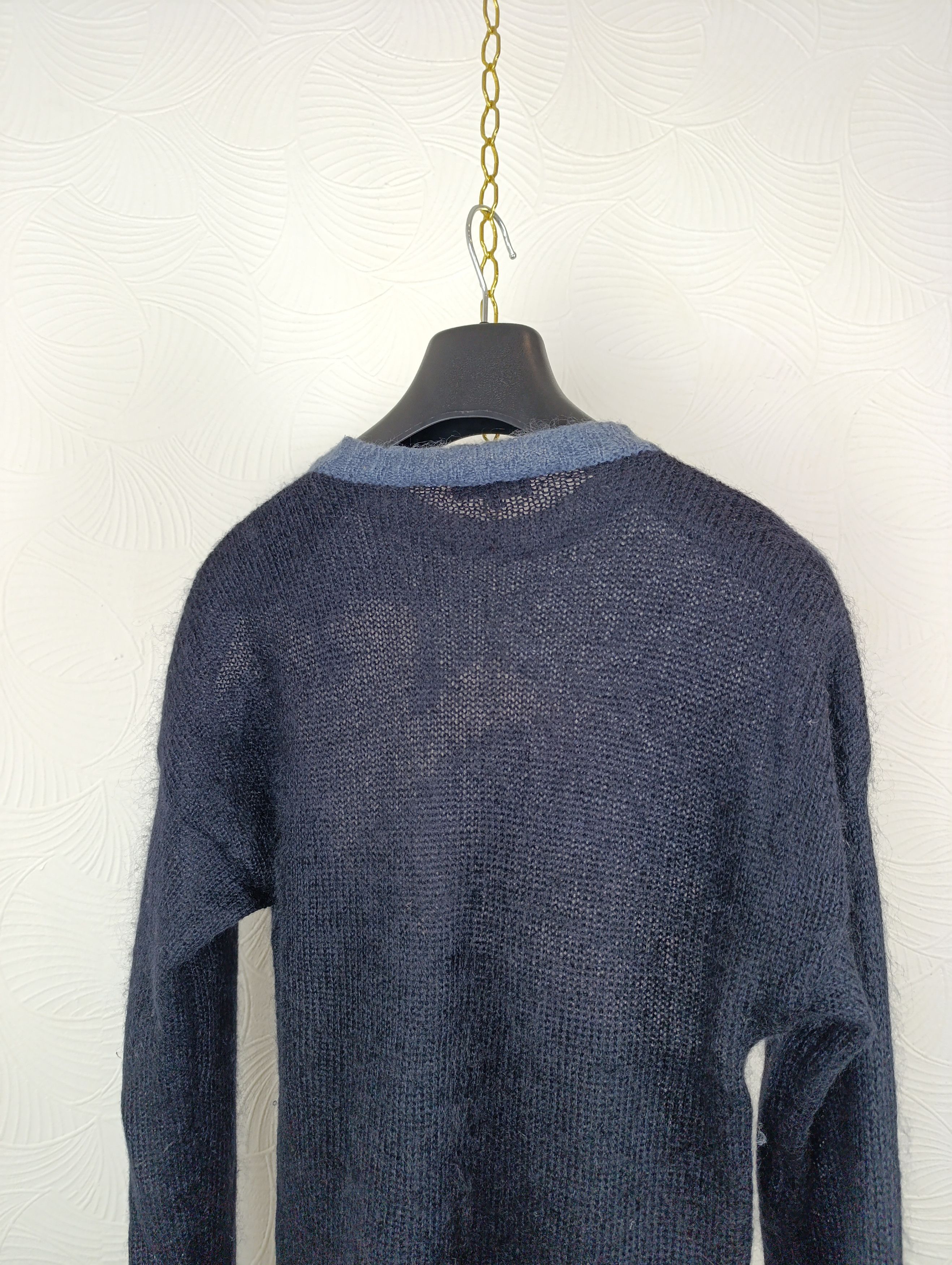 Armani EMPORIO ARMANI MENS MOHAIR KNITTED SWEATER BIG LOGO Size US S / EU 44-46 / 1 - 13 Thumbnail