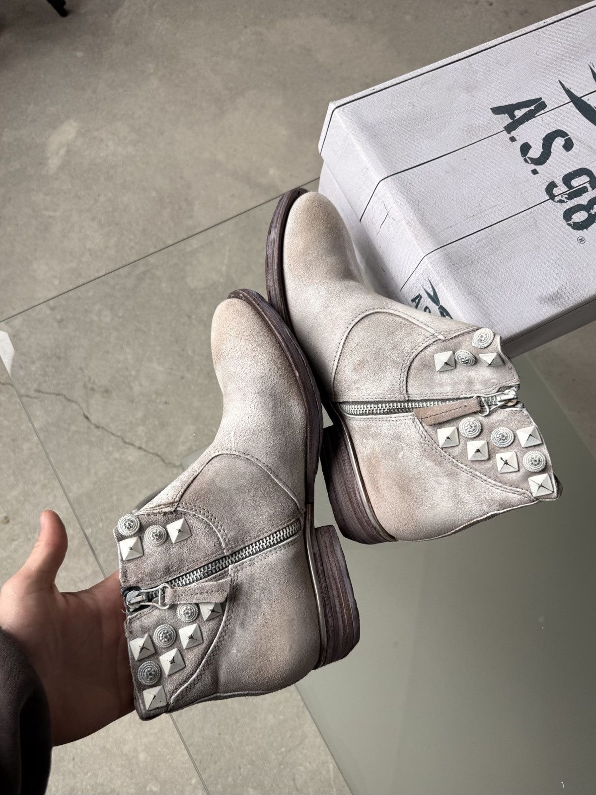 A.S.98 AS 98 Biker White Leather Boots Womens US 9.5/41 Size US 9.5 / IT 39.5 - 5 Thumbnail