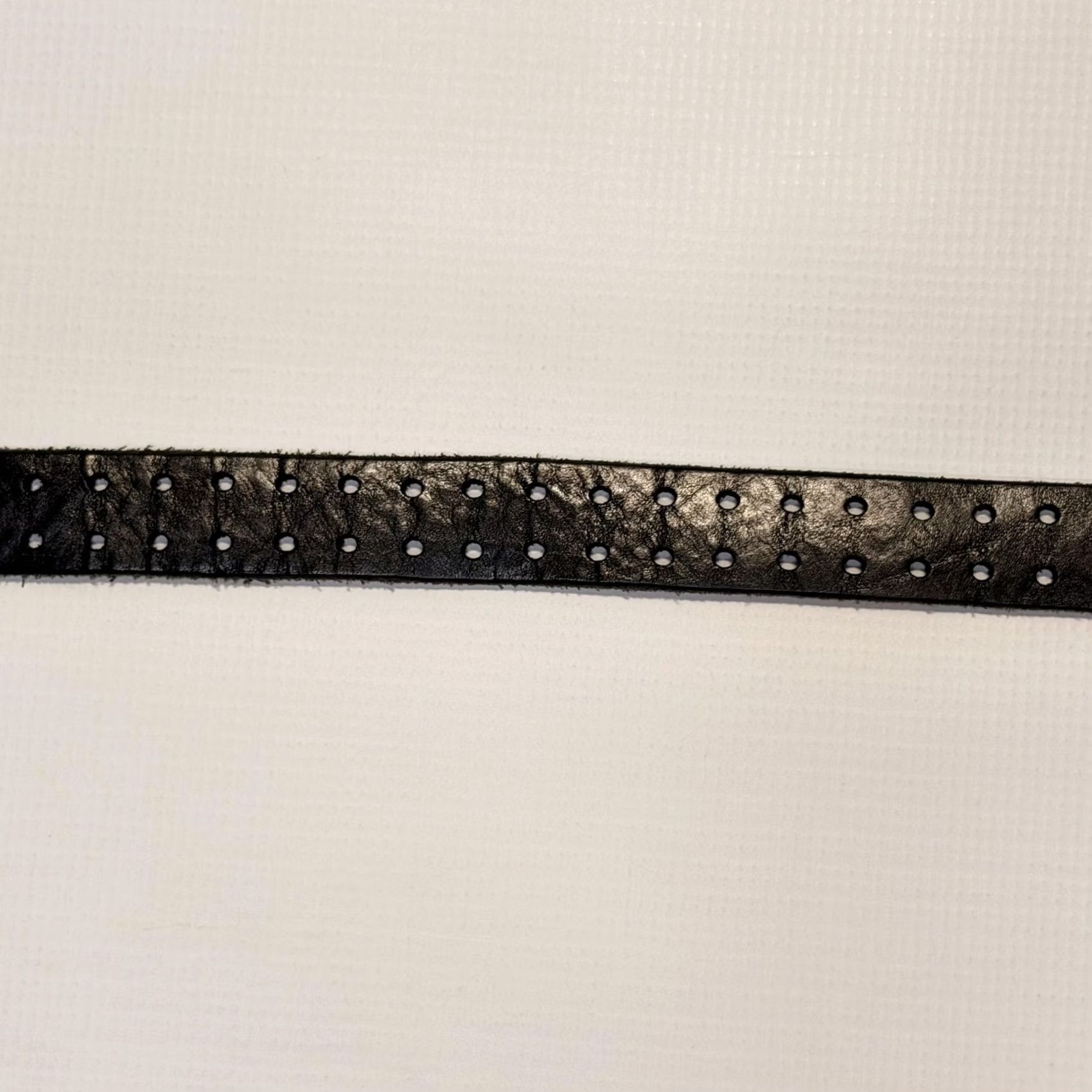 Dolce & Gabbana D&G Dolce & Gabbana Belt Mens 38 Black Leather Perforated Brass Buckle 95 cm Size 38 - 7 Thumbnail