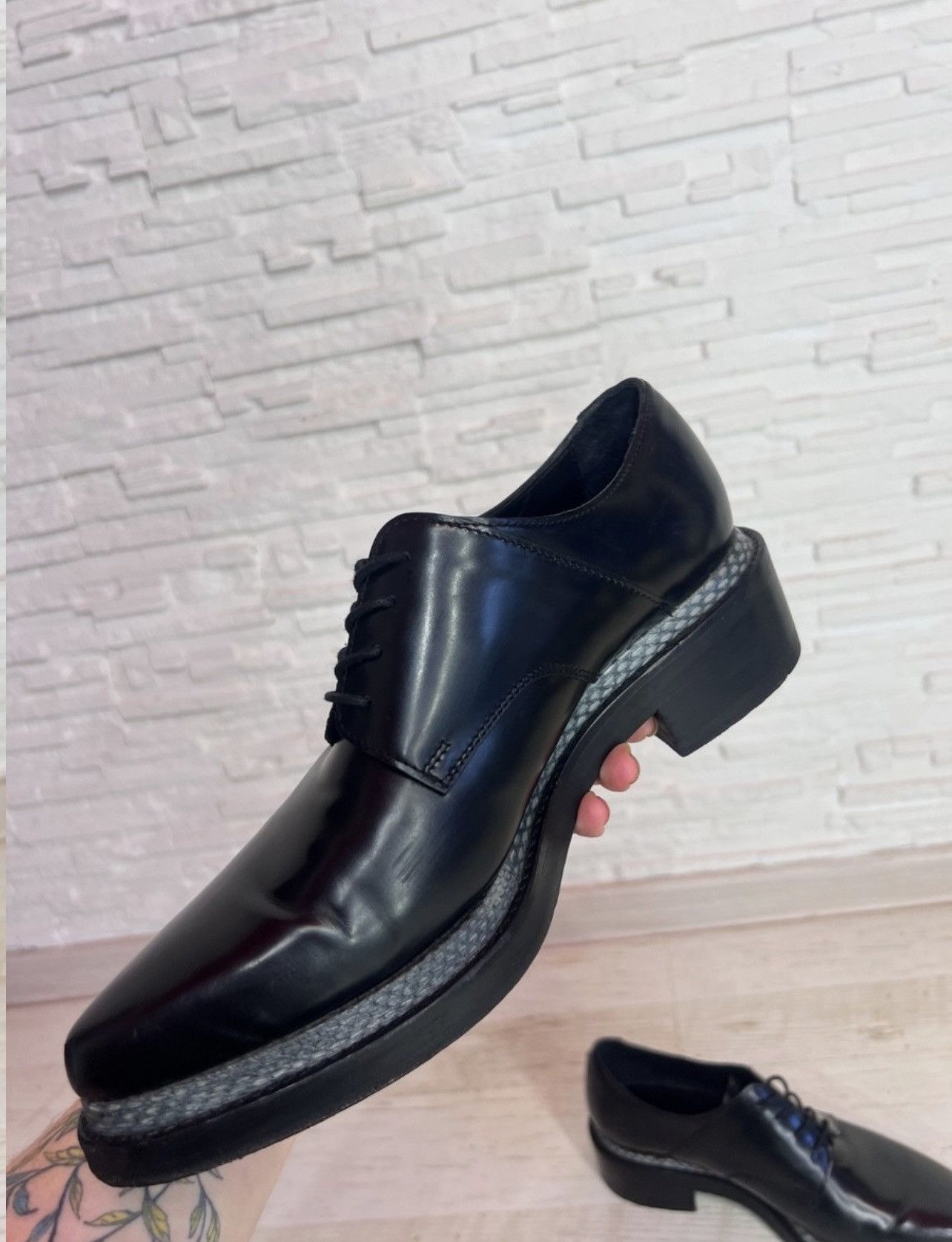Acne Studios Acne Studios Lark Leather Loafers Black Snake Panel Size 40 Size US 10 / IT 40 - 9 Thumbnail