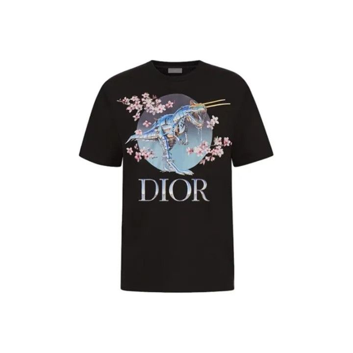 Dior x Sorayama Black Dinosaur Print T-shirt 0079