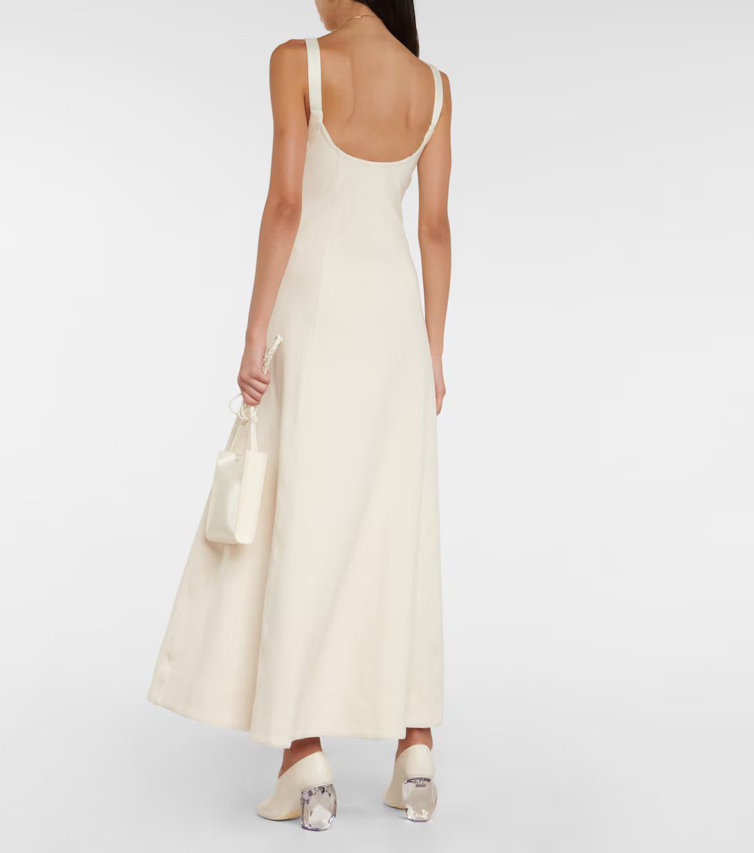 Jil Sander o1y0925 Maxi Dress in Ivory Size XS / US 0-2 / IT 36-38 - 3 Thumbnail