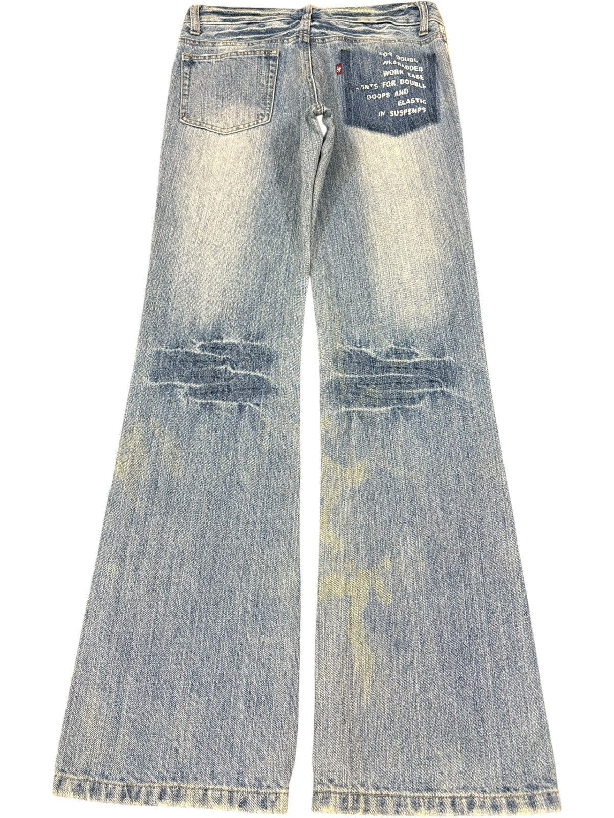 Seditionaries Vintage Japanese Brand Faded Wash Printed Flare Jeans Size US 29 - 2 Thumbnail