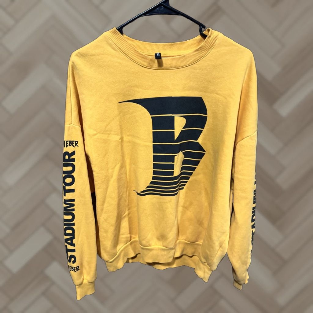 H&M Justin Bieber Stadium Tour Sweatshirt Adult Medium Yellow Long Sleeve Shirt Size US M / EU 48-50 / 2 - 1 Thumbnail