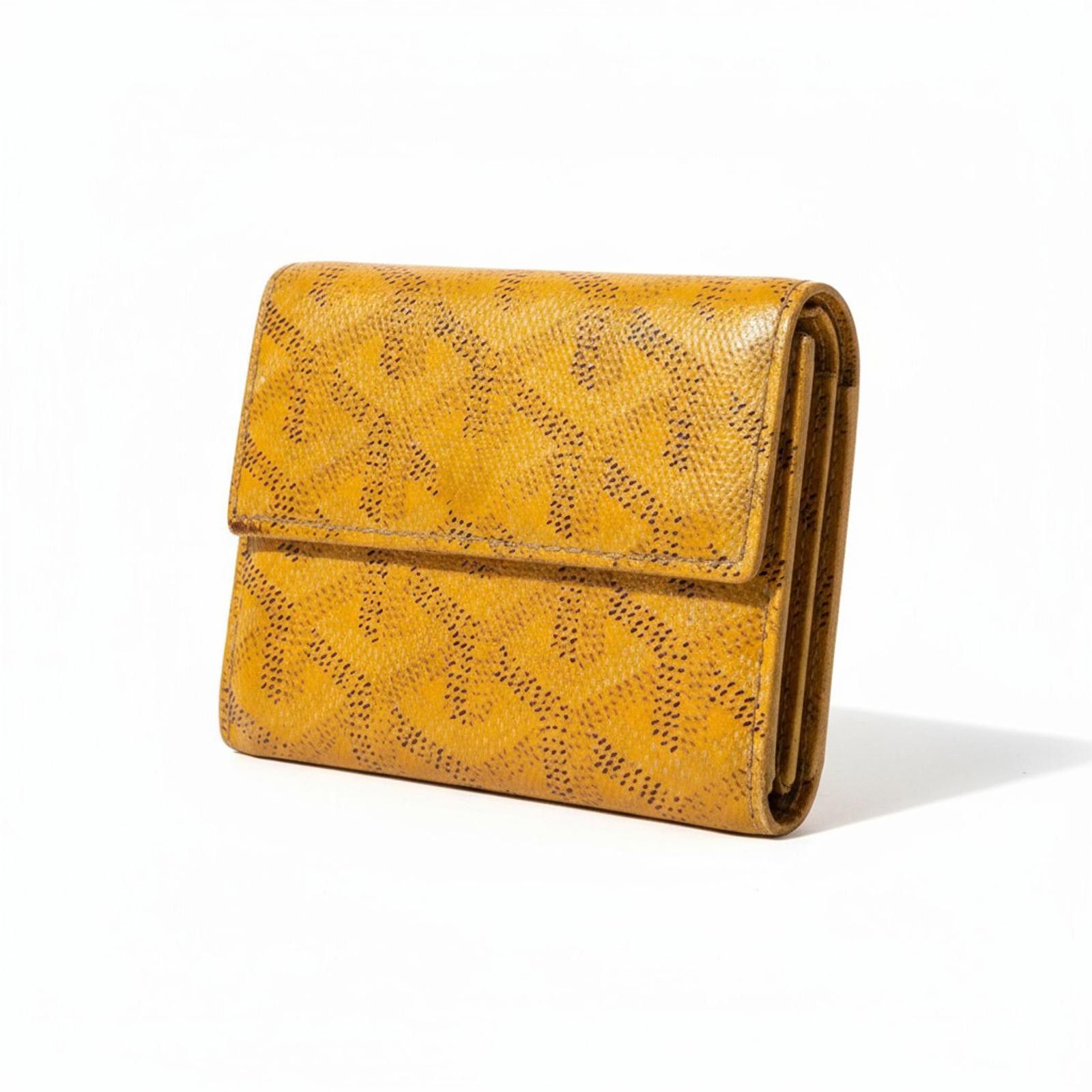 Goyard Goyard - Yellow Patterned Leather Wallet Size ONE SIZE - 1 Thumbnail