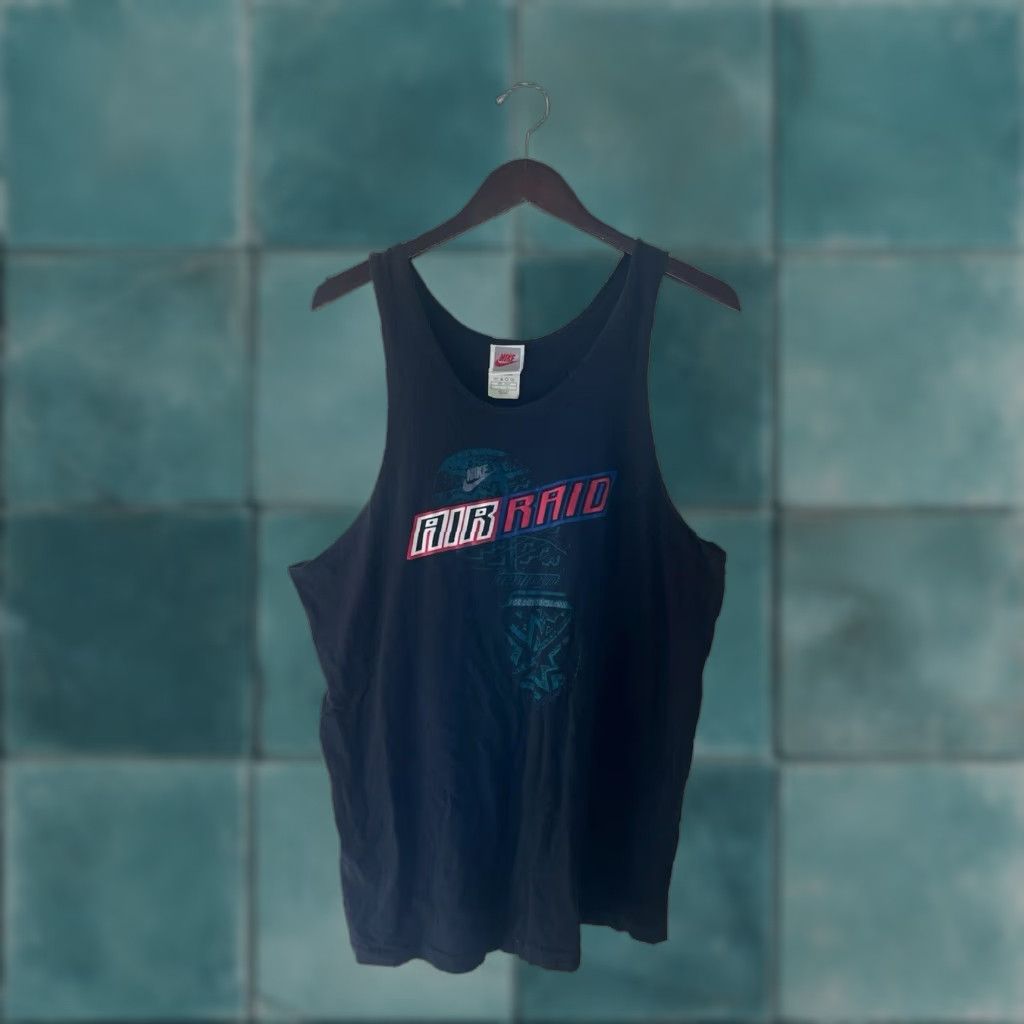 Nike VINTAGE Nike Tank Top Mens Large 90s Air Raid Black Cotton USA Made Tank Top Mens Size L 90s Nike Air Tank Top Size US L / EU 52-54 / 3 - 1 Thumbnail