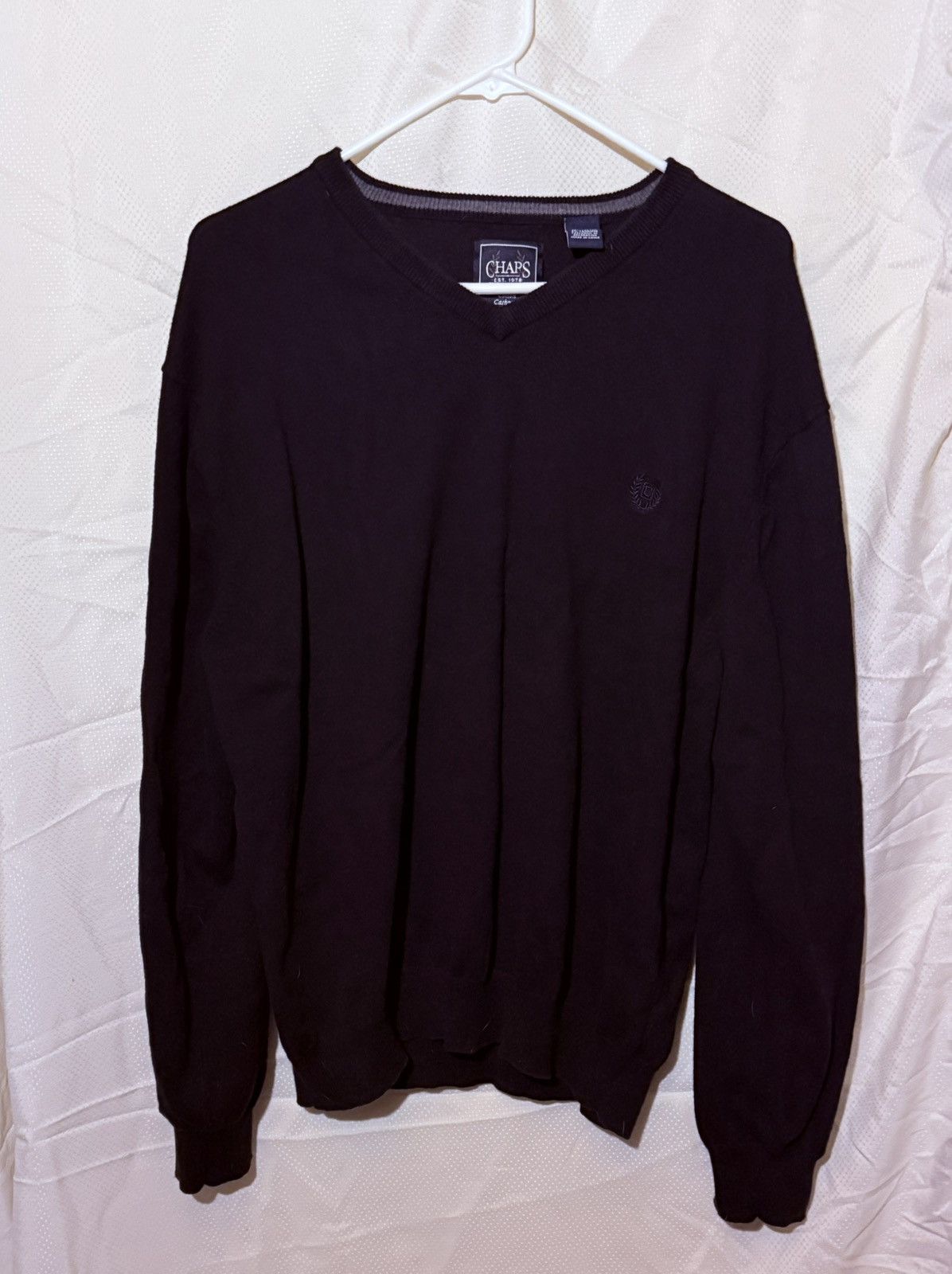 Chaps Vintage Style Chaps Cotton Cashmere Knit V-Neck Size US XL / EU 56 / 4 - 1 Thumbnail
