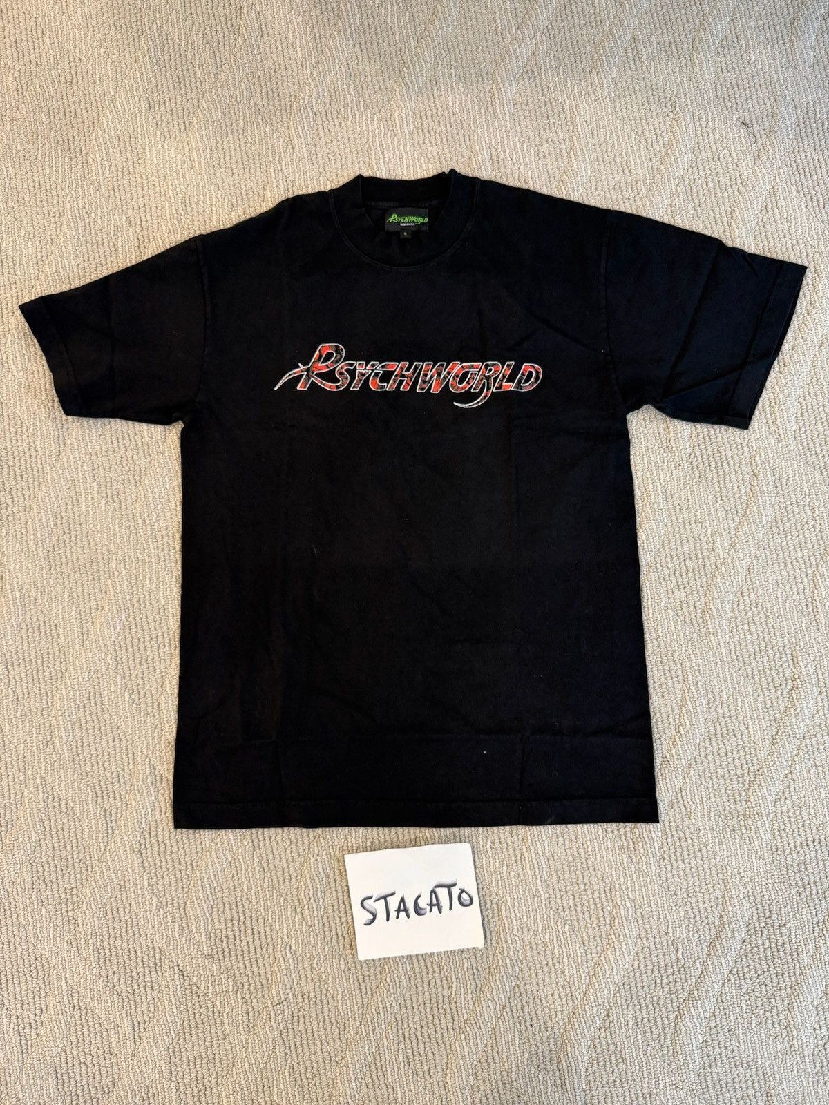 Psychworld × Vintage Psychworld Orange Camo Logo Tee Size US S / EU 44-46 / 1 - 2 Thumbnail