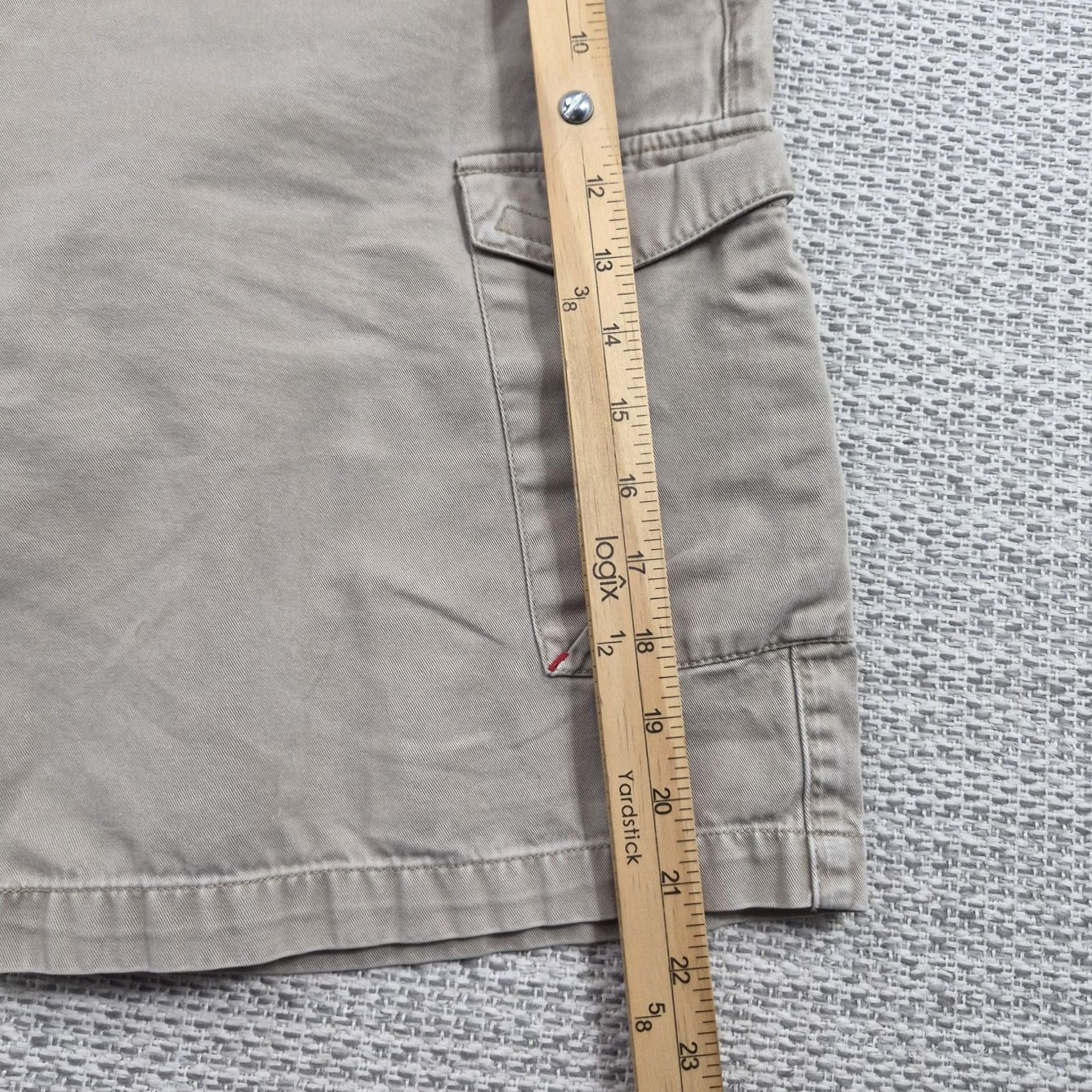 Vintage Split Cargo Shorts Mens 32 Beige Canvas Cotton Relaxed Fit Casual Summer Size US 32 / EU 48 - 6 Thumbnail