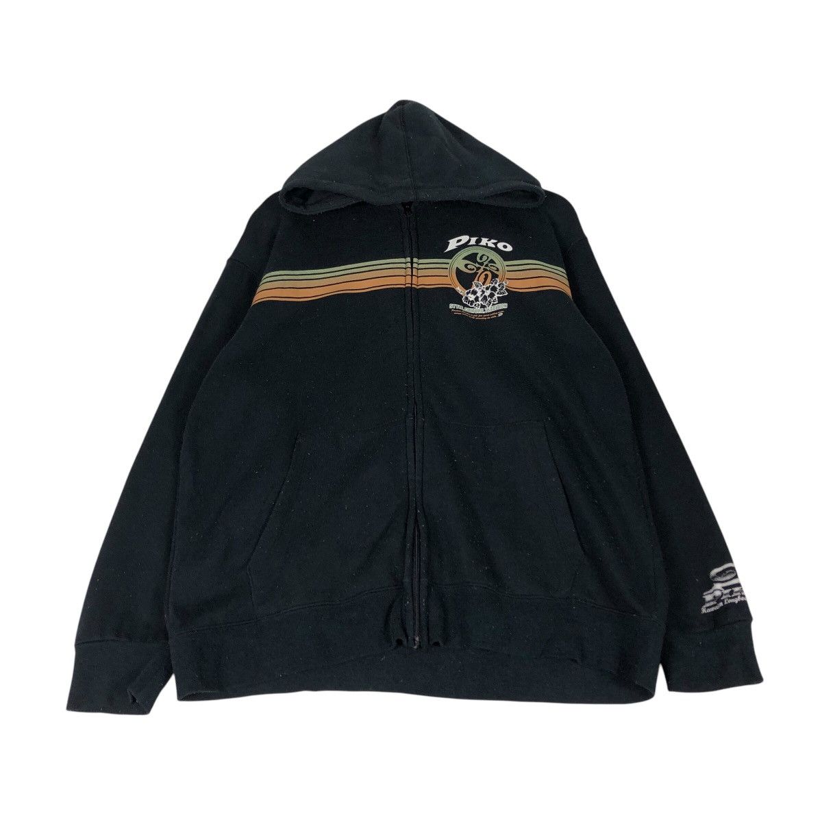 Japanese Brand × Vintage 📌Vintage Zipper Hoodie Sweater Piko Hawaii Big Logo Size US L / EU 52-54 / 3 - 3 Thumbnail