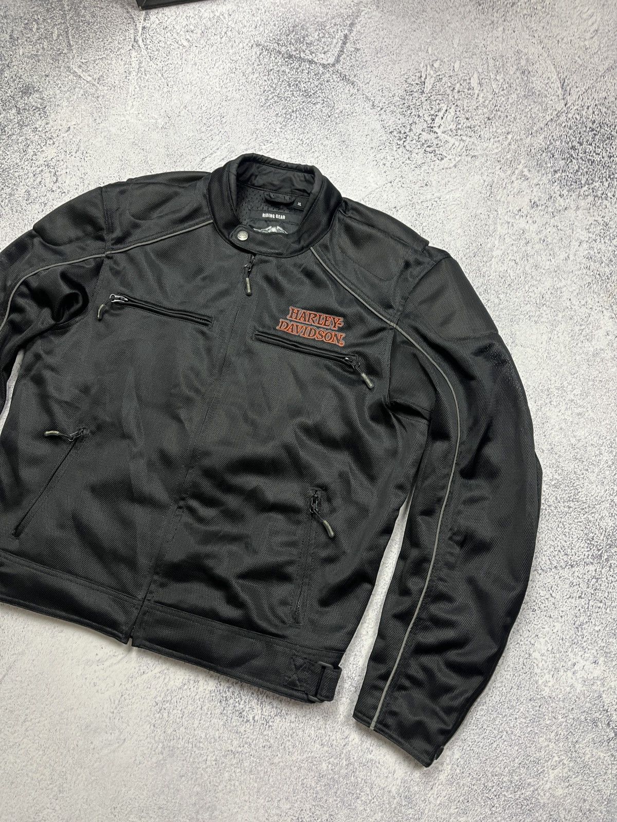 Harley Davidson Flames Harley Davidson Biker Motorcycle Jacket Big Logo Rare Size US L / EU 52-54 / 3 - 7 Thumbnail