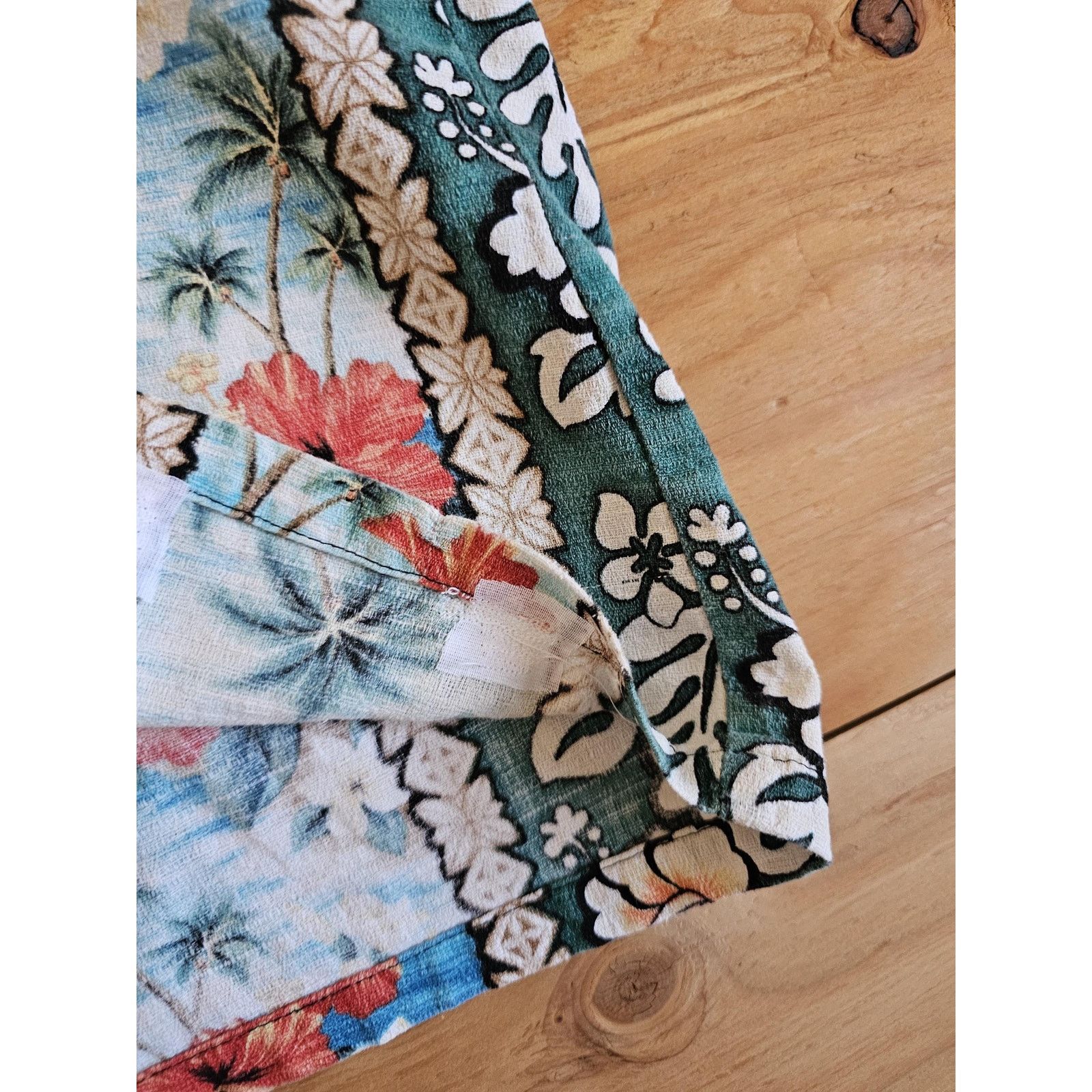 Other Kole Kole Hawaiian Barkcloth Floral Green Shirt 2XL? 1970s Size US XXL / EU 58 / 5 - 6 Thumbnail