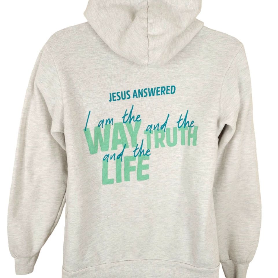 Vintage Christian Sweatshirt Hoodie Mens Size Small Gray Jesus Christ Way Truth Life John 14:6 Size US S / EU 44-46 / 1 - 4 Thumbnail