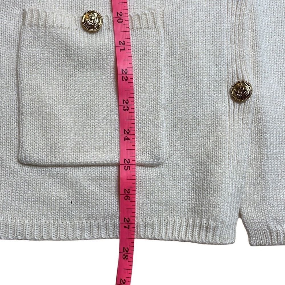 Vintage 90s vintage Karen Scott Wool Knit White Cardigan with Gold B Size M / US 6-8 / IT 42-44 - 5 Thumbnail