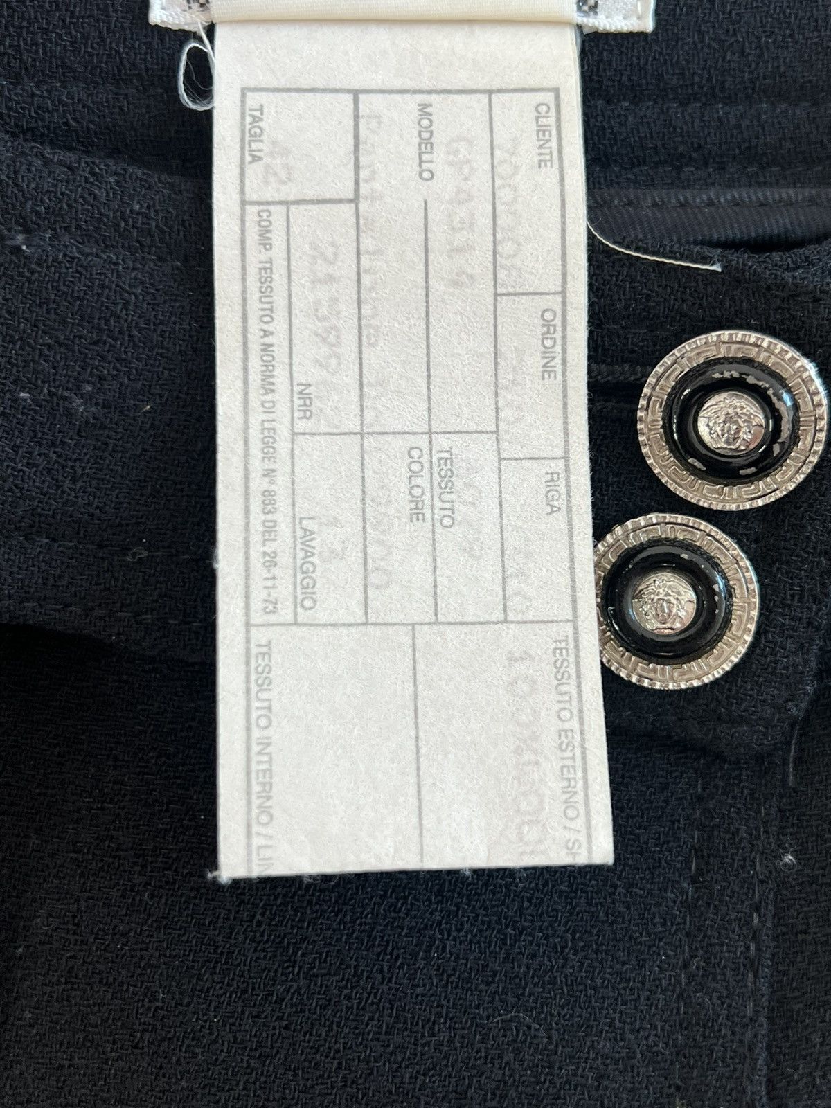 Versace Vintage Gianni Versace Wool Trousers Logo Button Detail Size 28" / US 6 / IT 42 - 8 Thumbnail