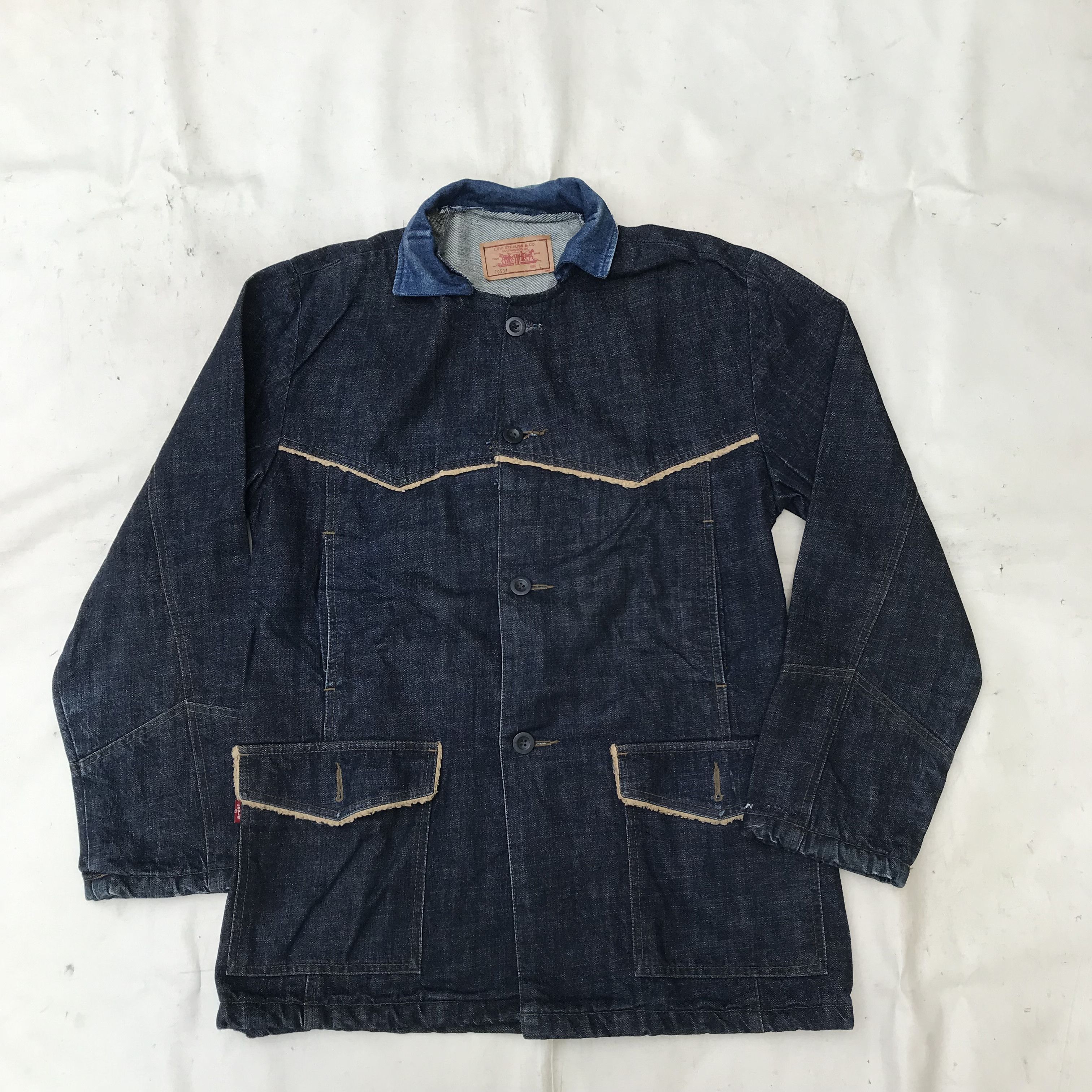 Levi's Levis Chore Sherpa Pocket Denim jeans Jacket Made in mexico Size US L / EU 52-54 / 3 - 9 Thumbnail