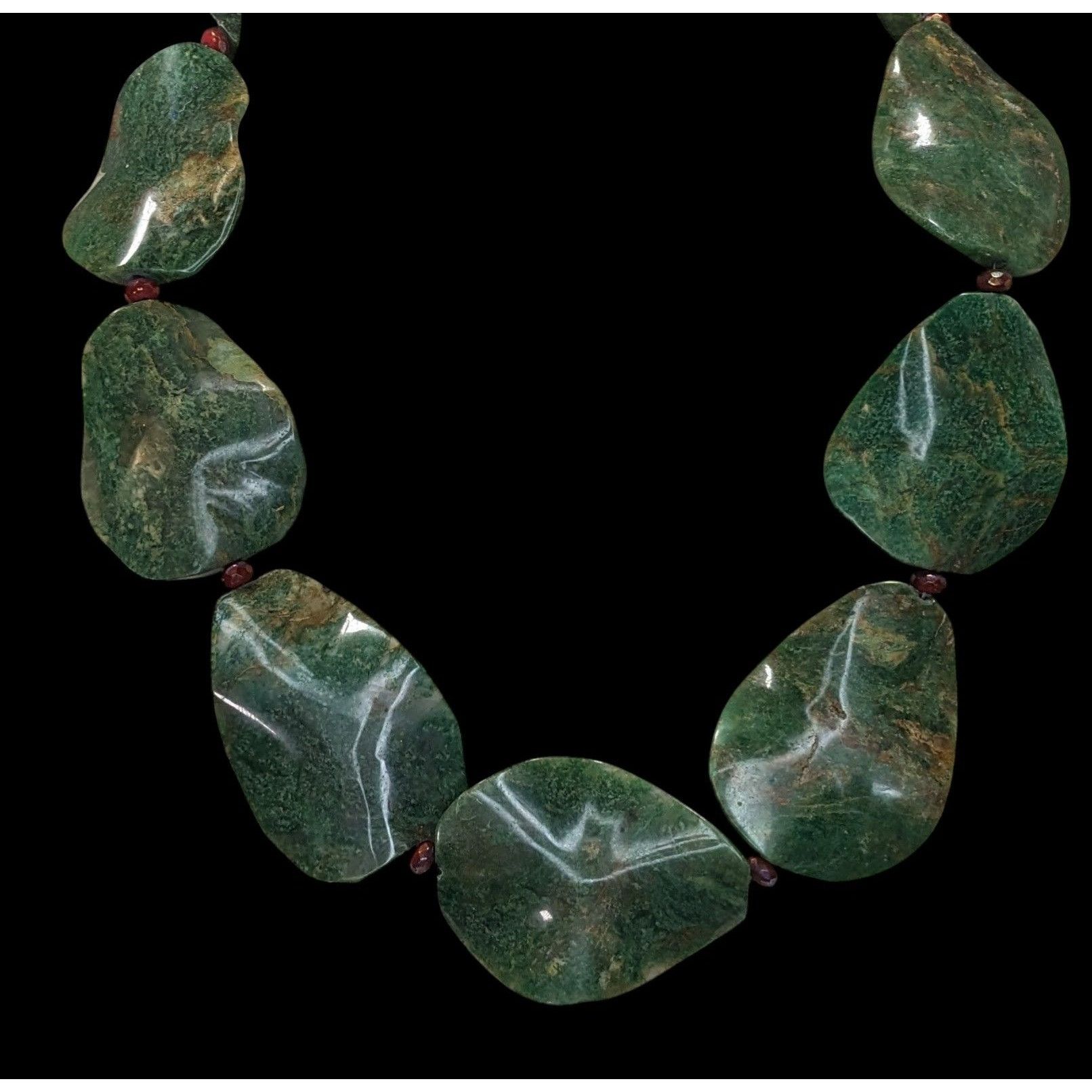 Other Vintage Chunky Green Jasper Statement Necklace Size ONE SIZE - 5 Thumbnail