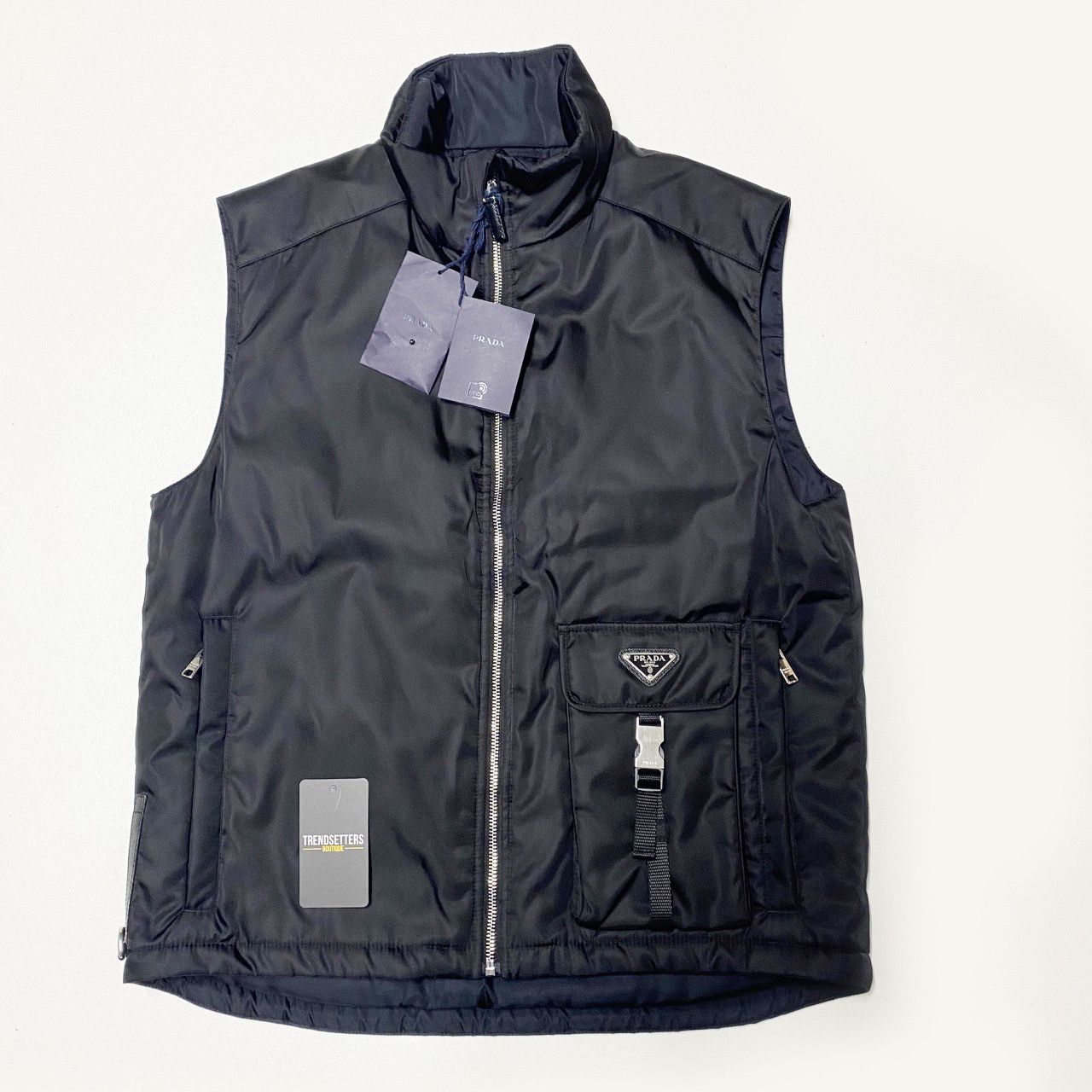 Prada Prada Re-Nylon Utility padded vest black jacket gilet 