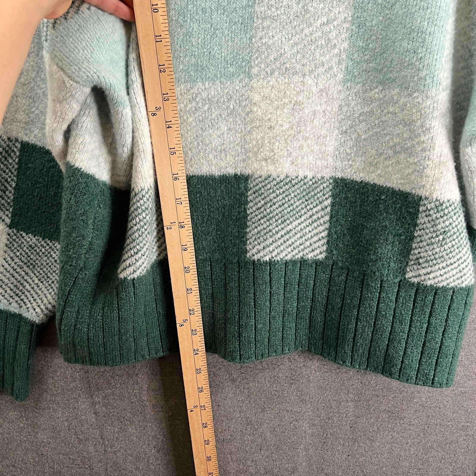 Other a new day Sweater Womens Size M Green Plaid Round Neck Size M / US 6-8 / IT 42-44 - 6 Thumbnail