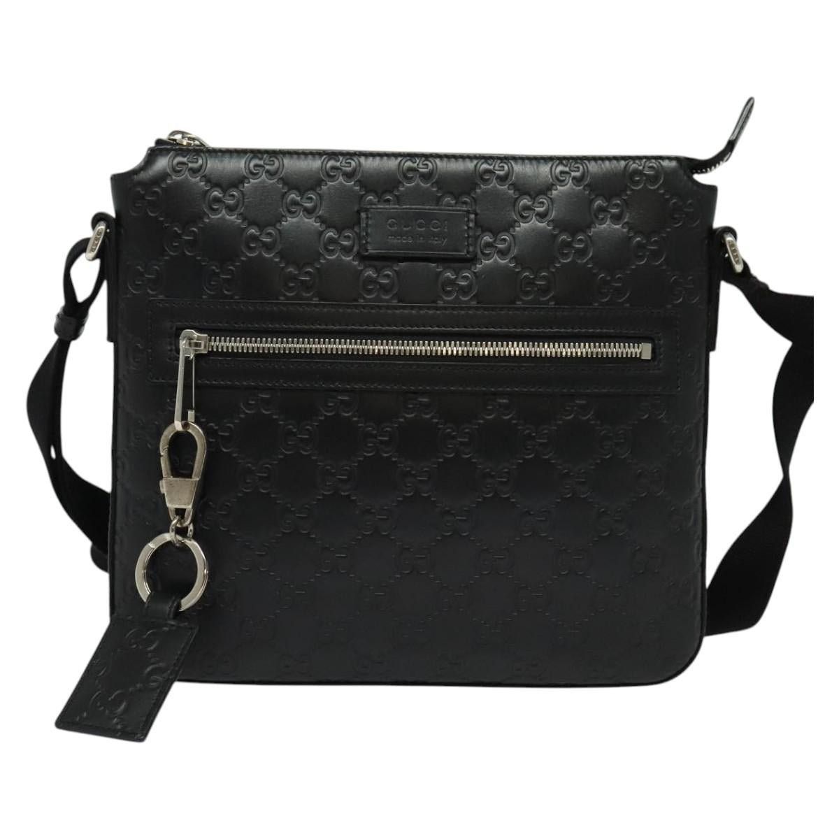 Gucci GUCCI GG Canvas Guccissima Shoulder Bag Leather Silver Black Size ONE SIZE - 2 Thumbnail