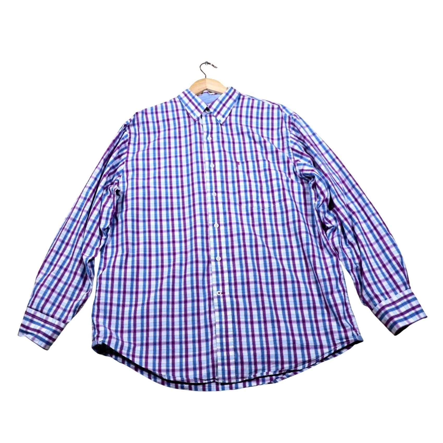 Izod IZOD Shirt Men's Large Long Sleeve Plaid Button Down Casual Dress Shirt Size US L / EU 52-54 / 3 - 5 Thumbnail