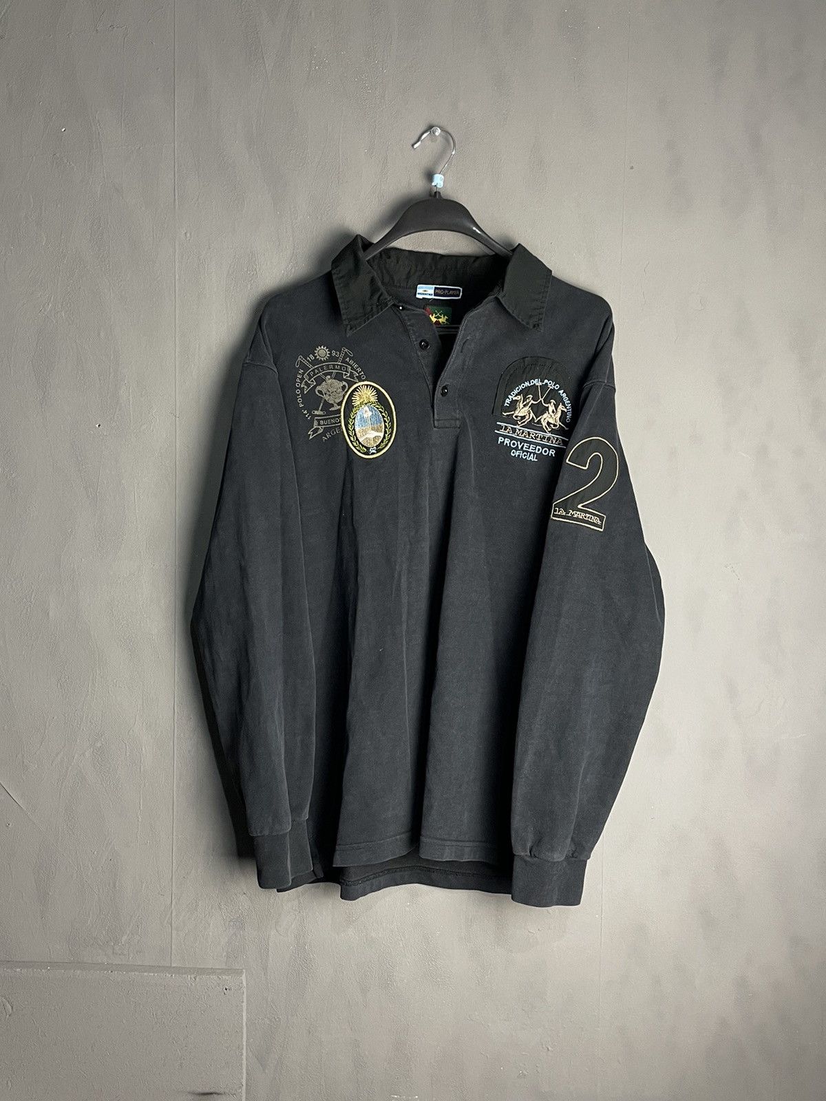 La Martina Vintage La Martina Y2K Rugby Polo Long Sleeve 2 Number Size US XL / EU 56 / 4 - 1 Thumbnail