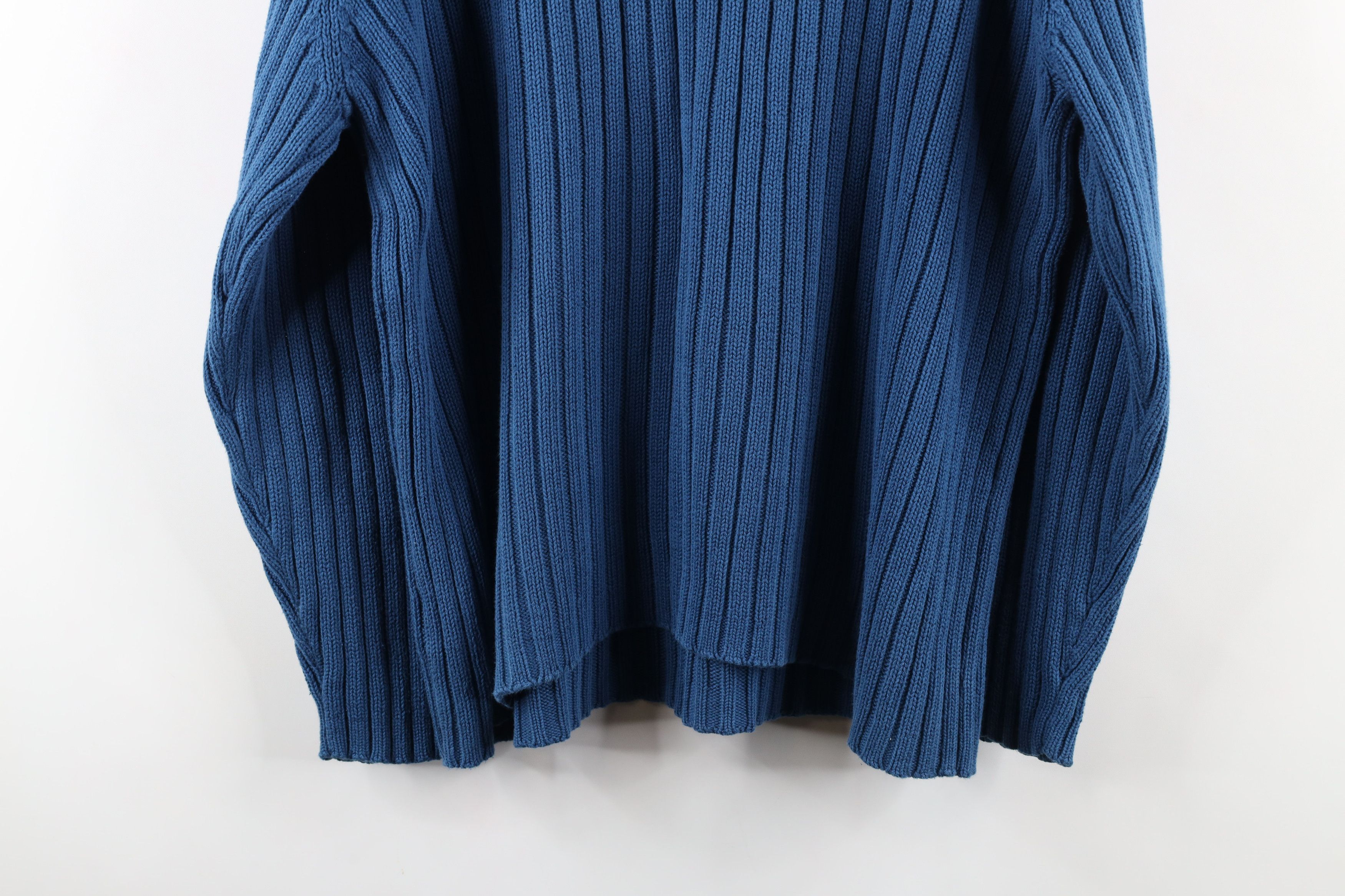 Vintage Vintage 90s Streetwear Ribbed Knit Crewneck Sweater Blue Size US L / EU 52-54 / 3 - 8 Thumbnail