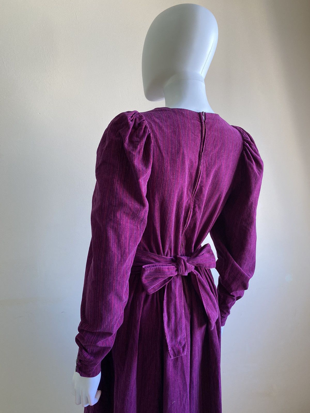 Laura Ashley Vintage 80s Laura Ashley Pink/Purple Belted Midi Dress Size M / US 6-8 / IT 42-44 - 15 Thumbnail
